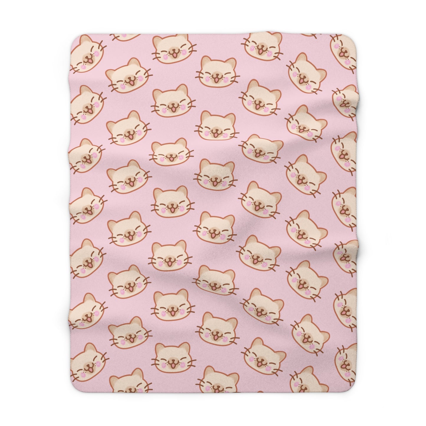 Baby Pink Kitty Kat Cozy Fleece Blanket