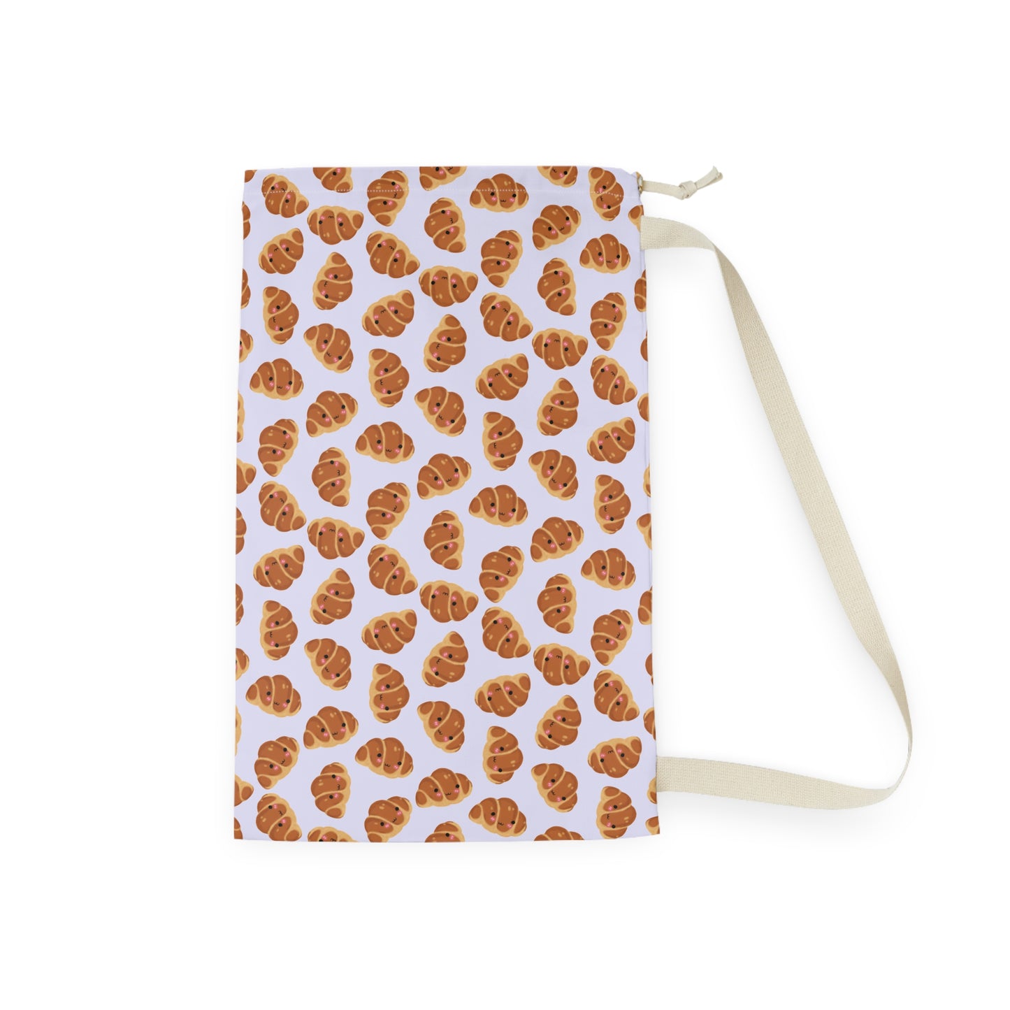 Lavender Blushing Croissant Drawstring Bag