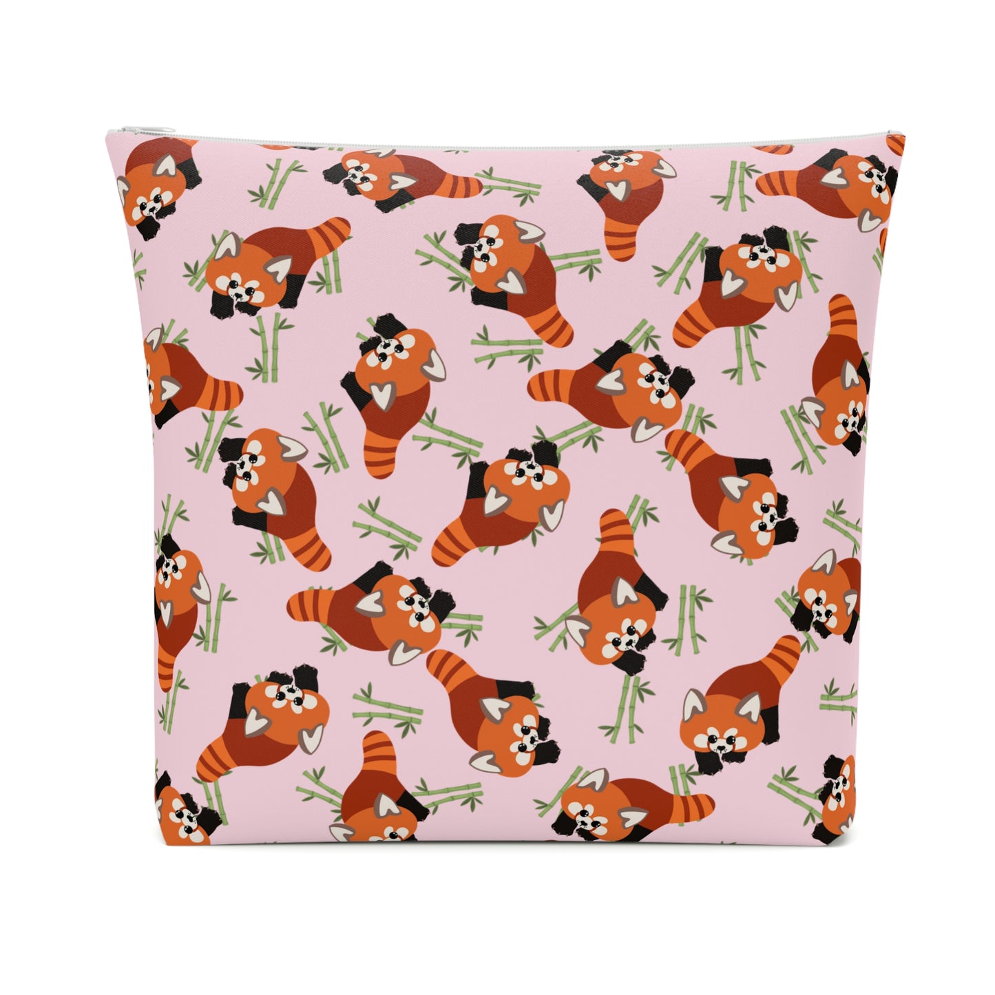 Baby Pink Red Panda Cosmetic Bag