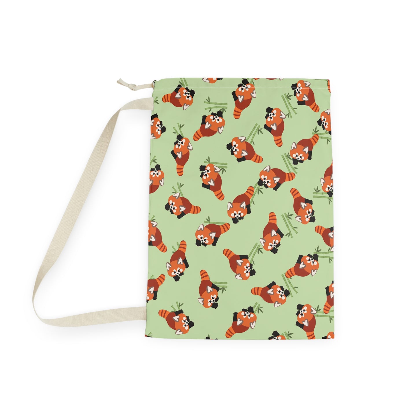 Matcha Green Red Panda Drawstring Bag