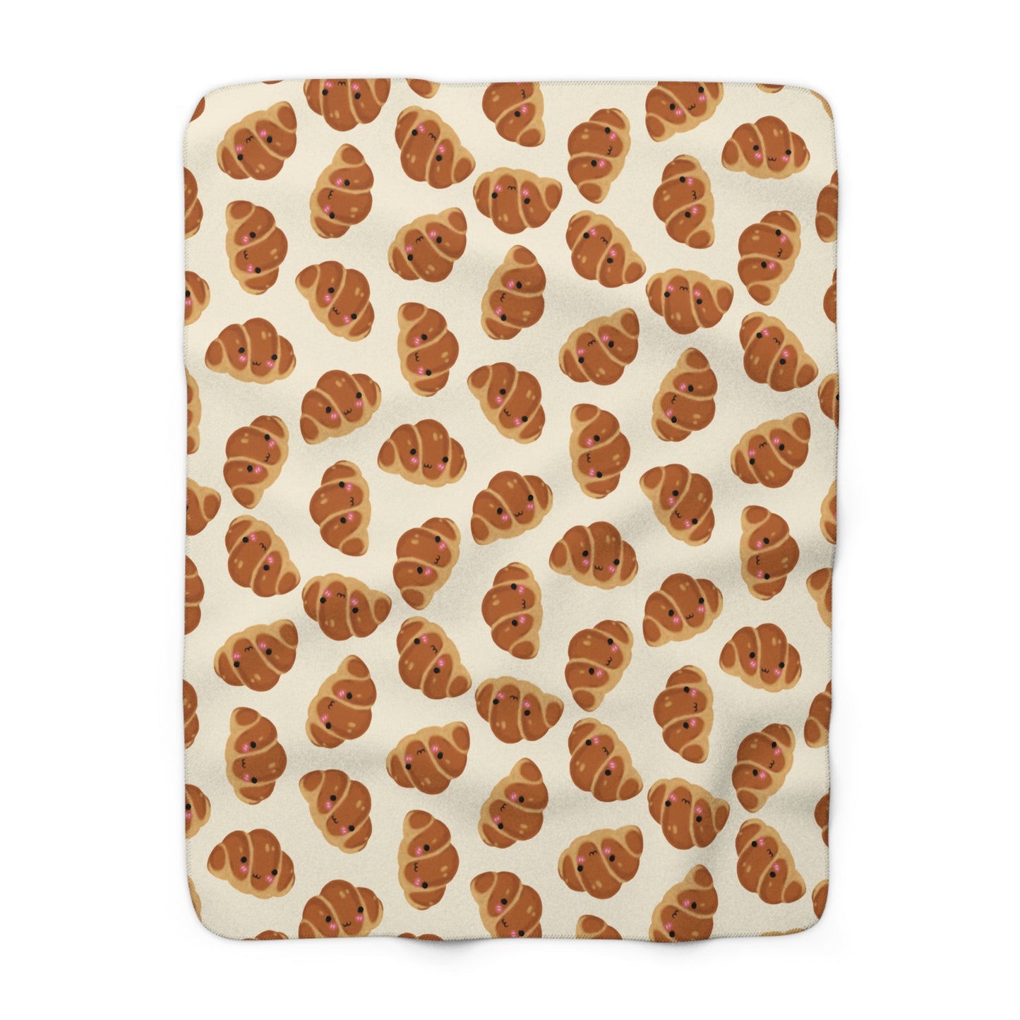 Blushing Croissant Cozy Fleece Blanket