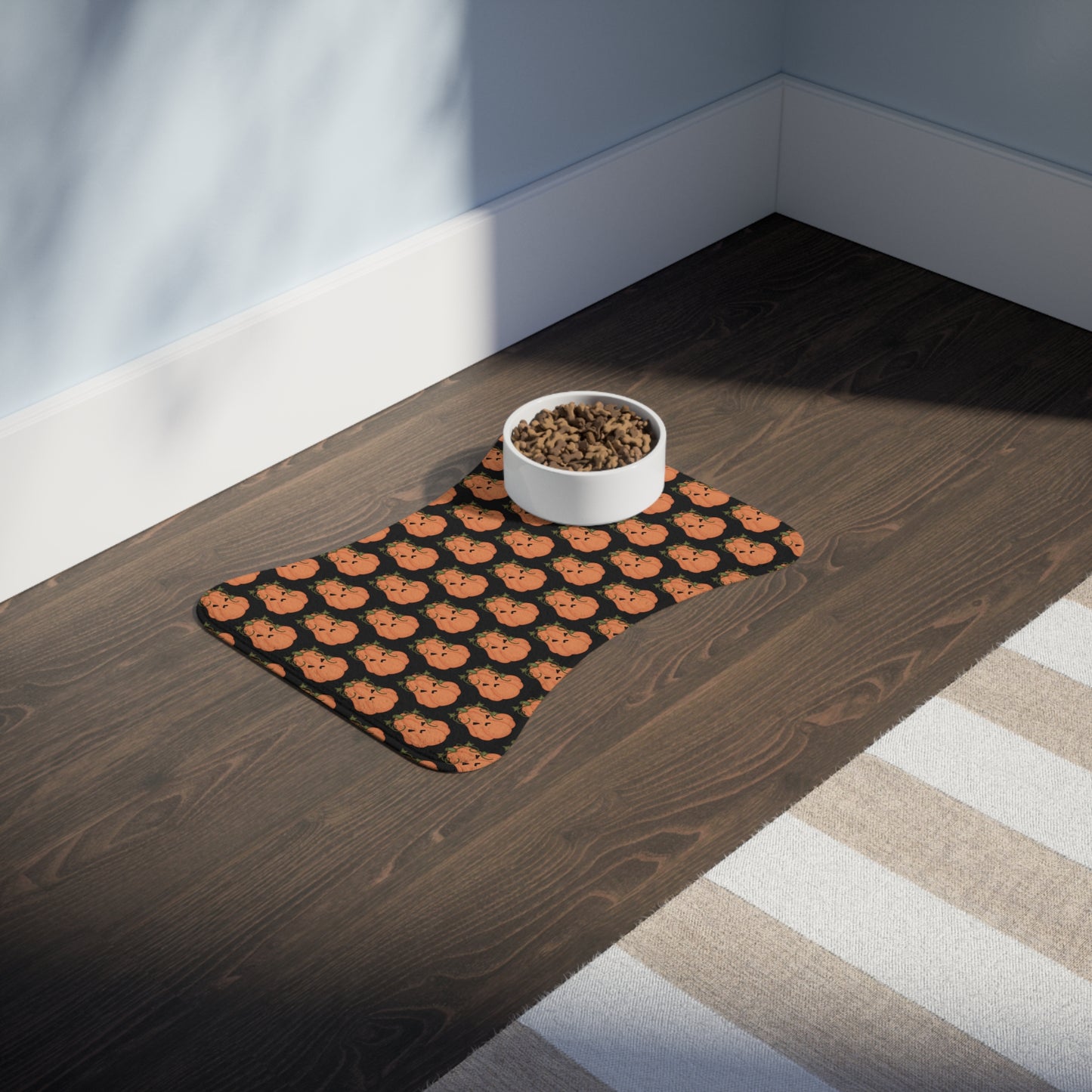 Angry Pumpkin Pet Food Mat
