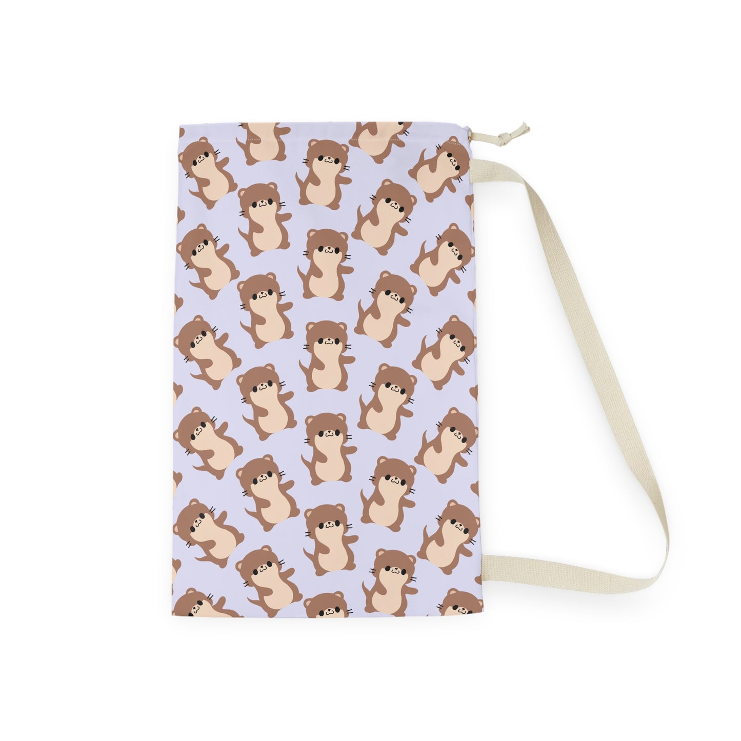 Lavender Otter Drawstring Bag