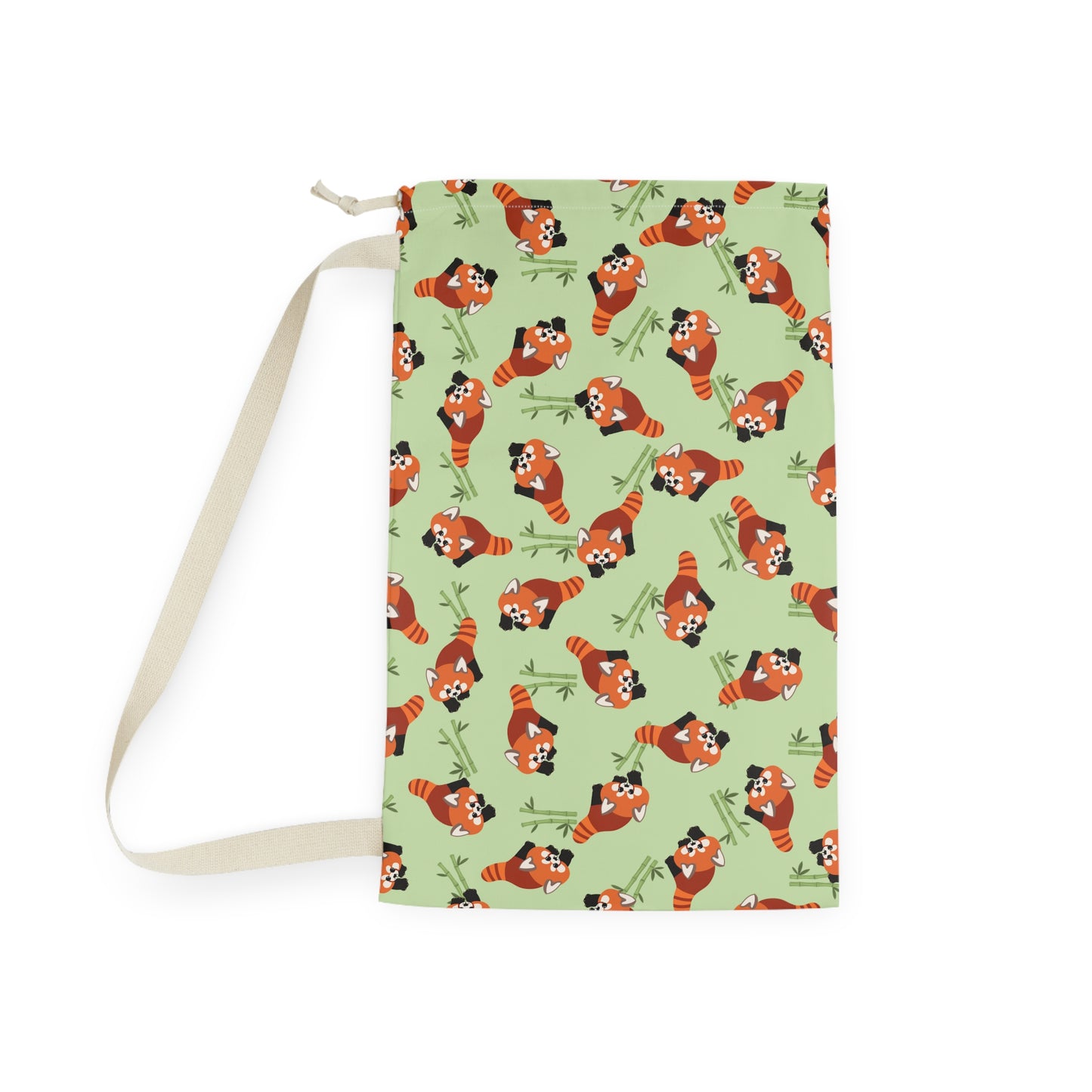 Matcha Green Red Panda Drawstring Bag