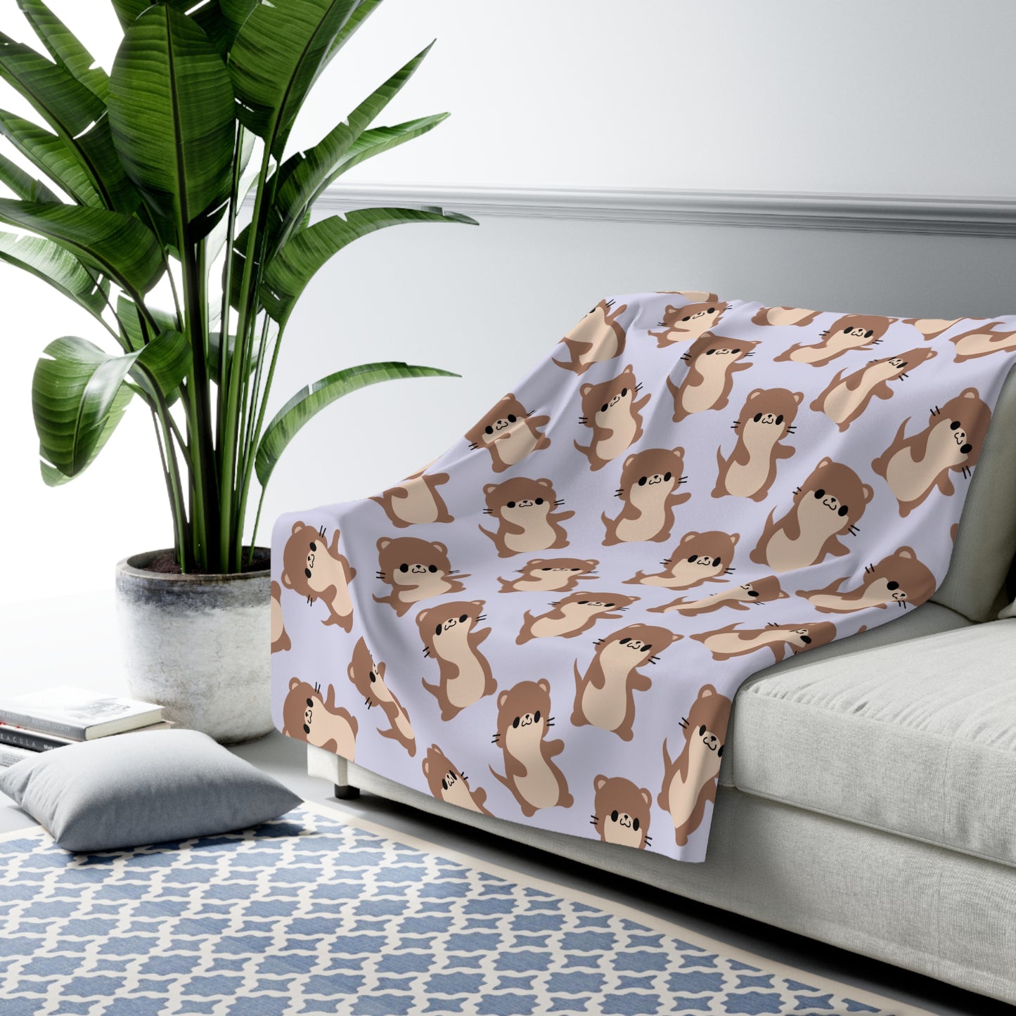 Lavender Otter Cozy Fleece Blanket