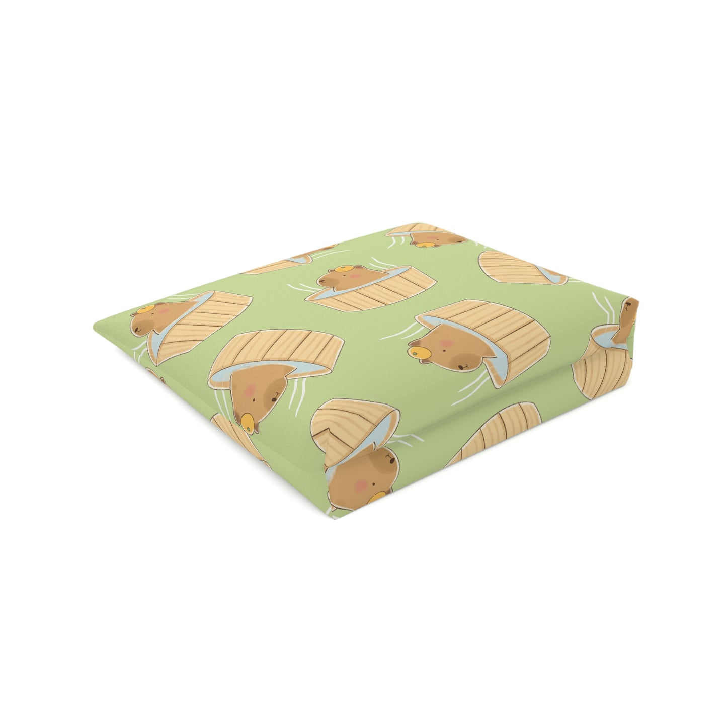 Matcha Green Capybara Bath Cosmetic Bag