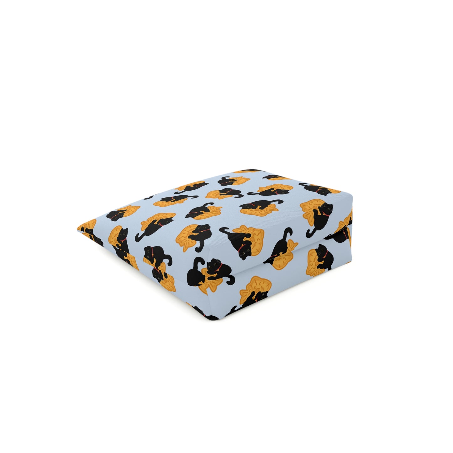 Baby Blue Black Cat Taiyaki Cosmetic Bag