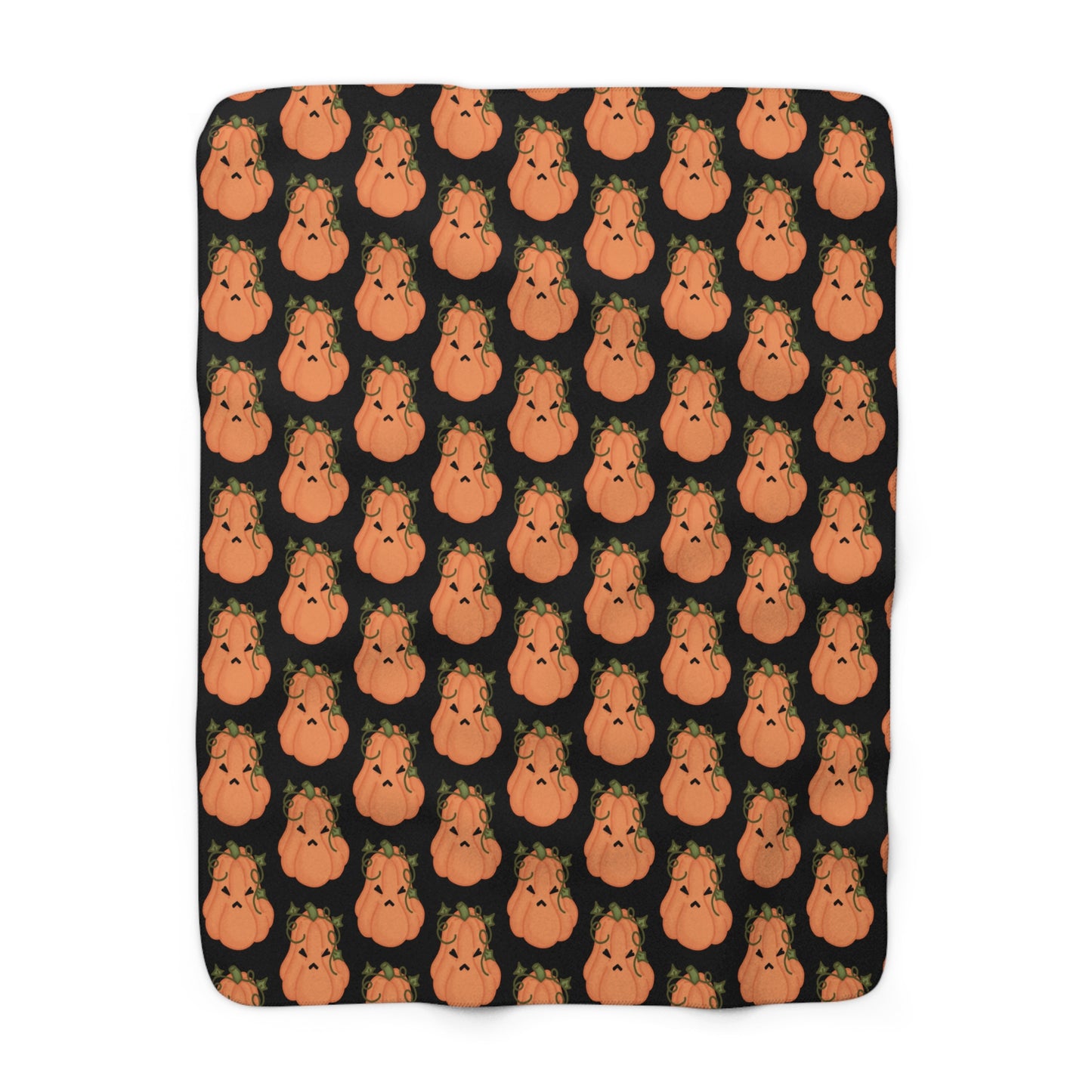 Angry Pumpkin Black Cozy Fleece Blanket