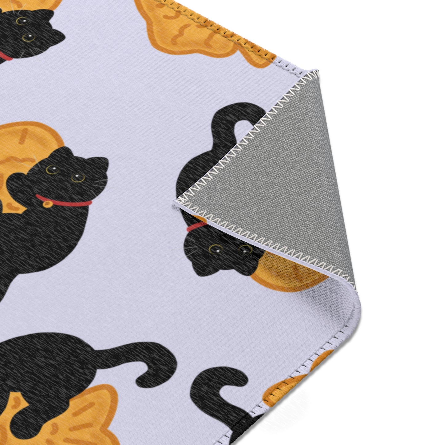 Lavender Black Cat Taiyaki Rug