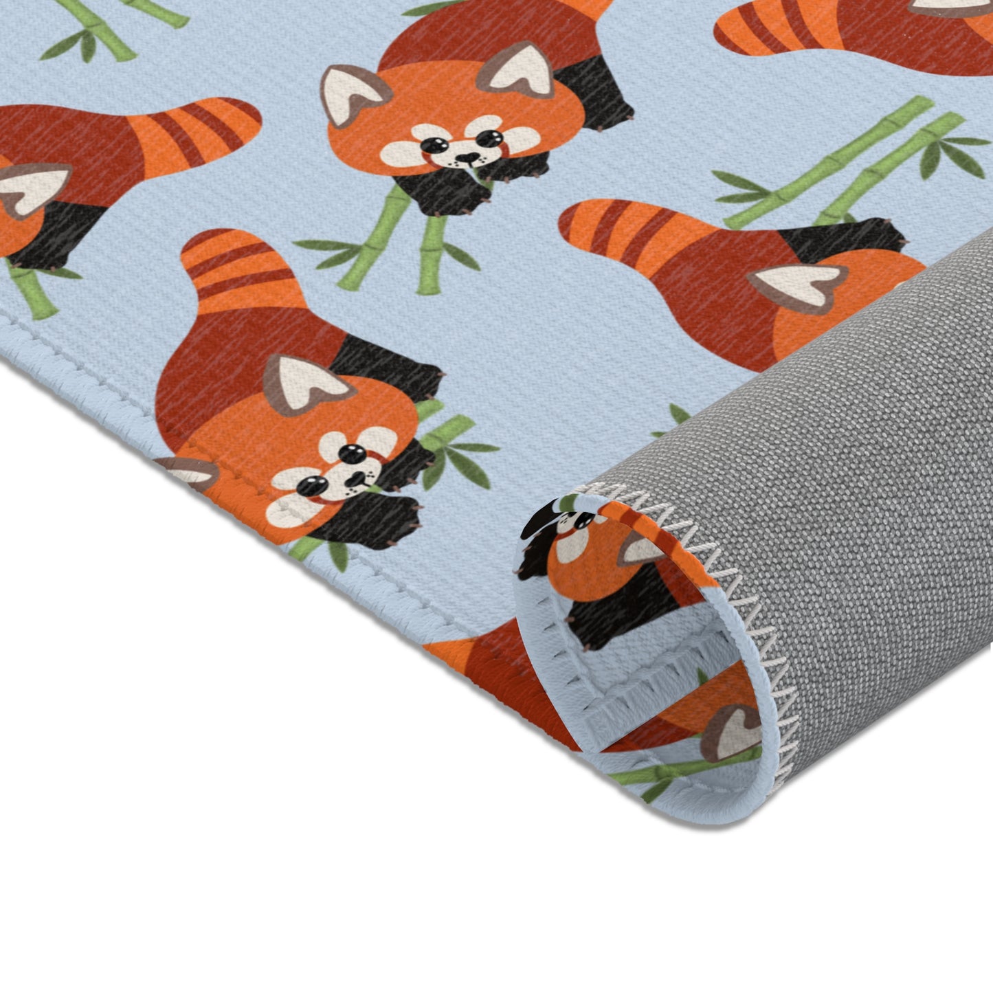 Baby Blue Red Panda Rug