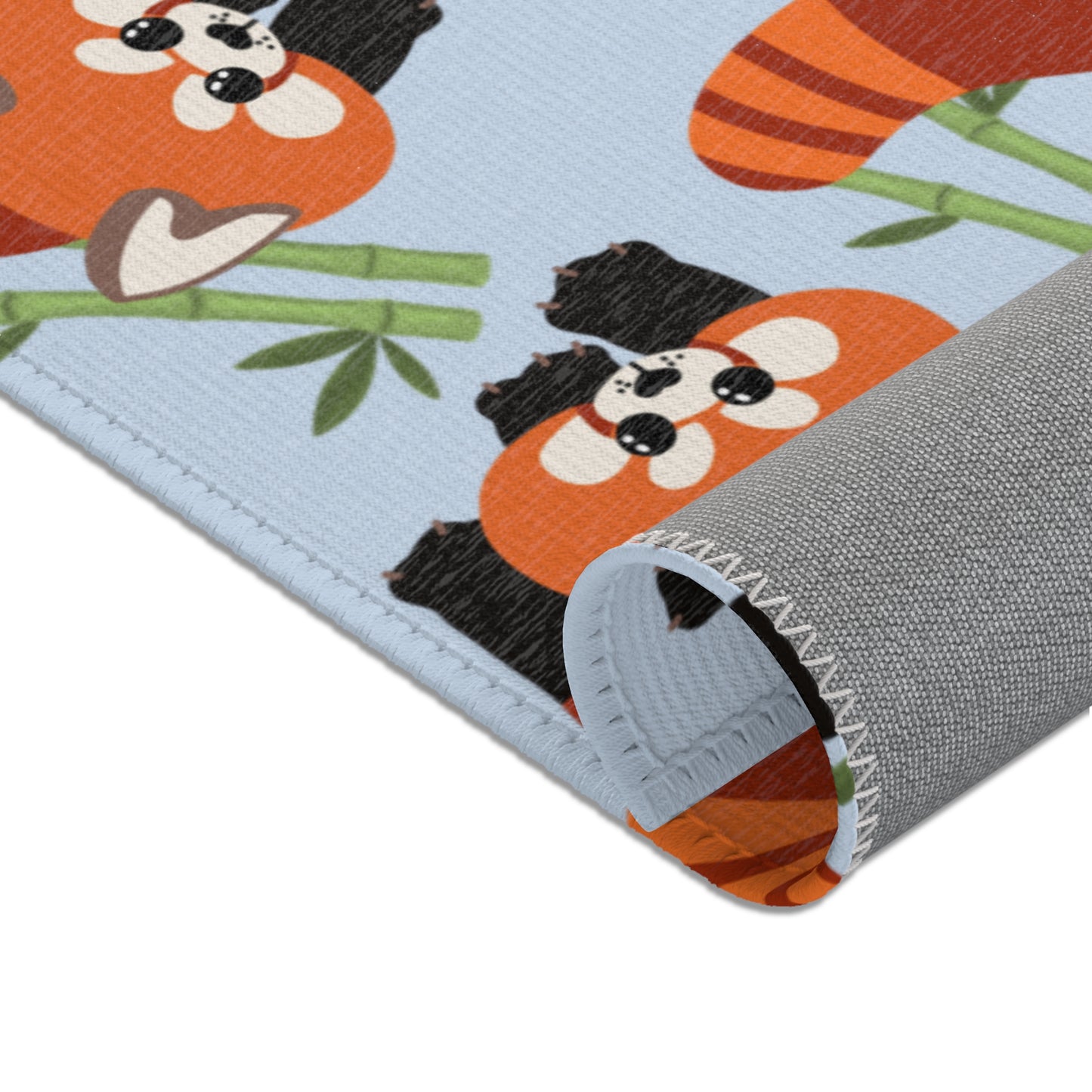 Baby Blue Red Panda Rug