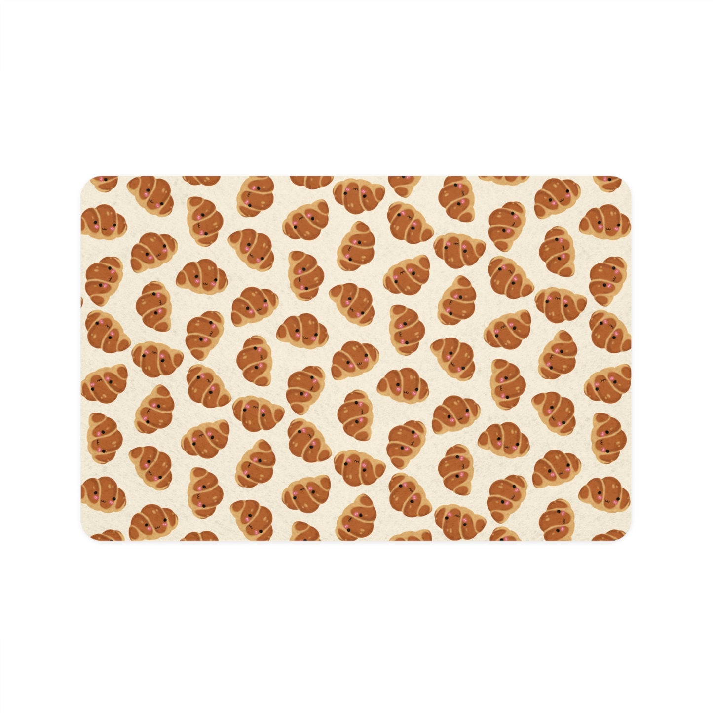 Blushing Croissant Pet Food Mat