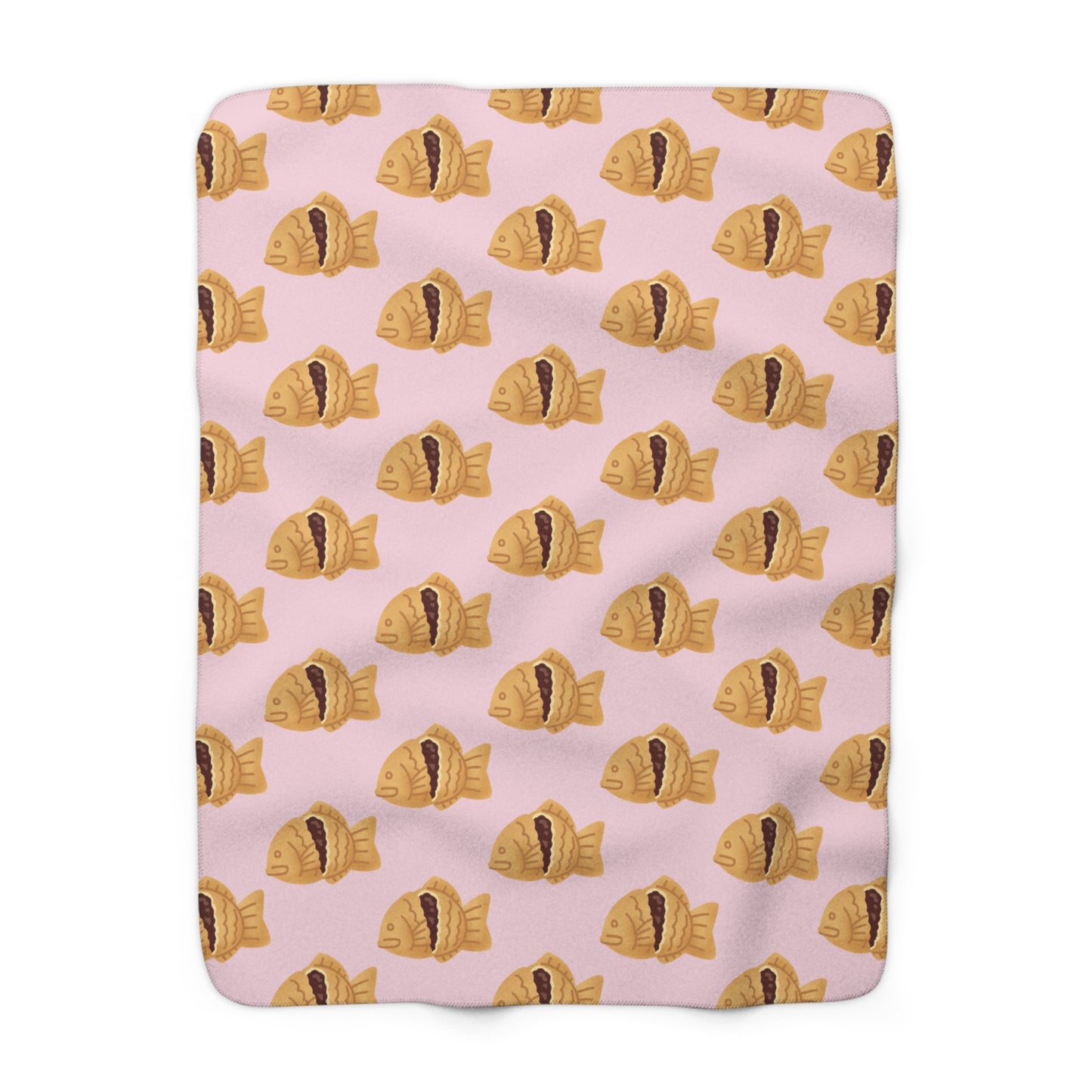 Baby Pink Taiyaki Cozy Fleece Blanket