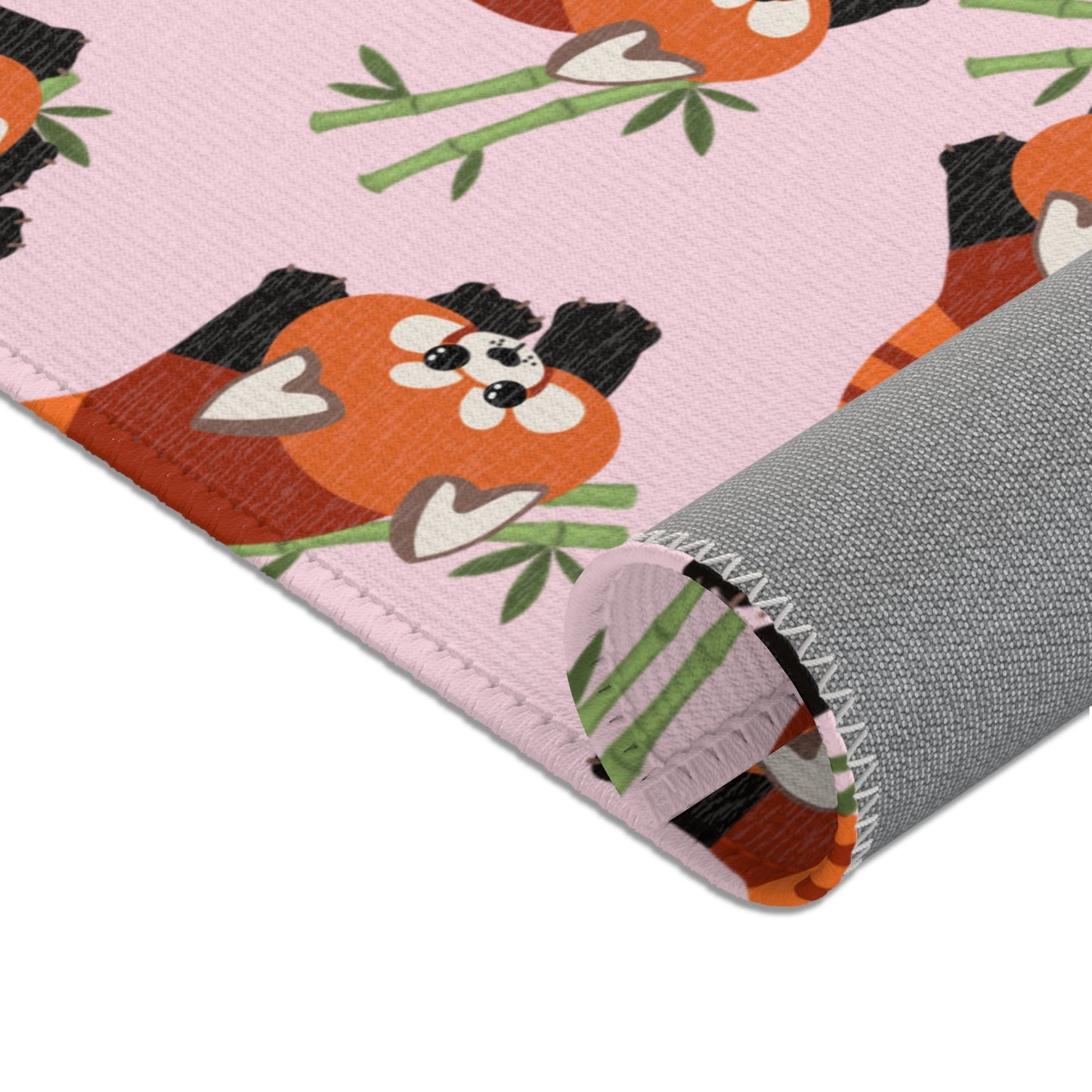 Baby Pink Red Panda Rug