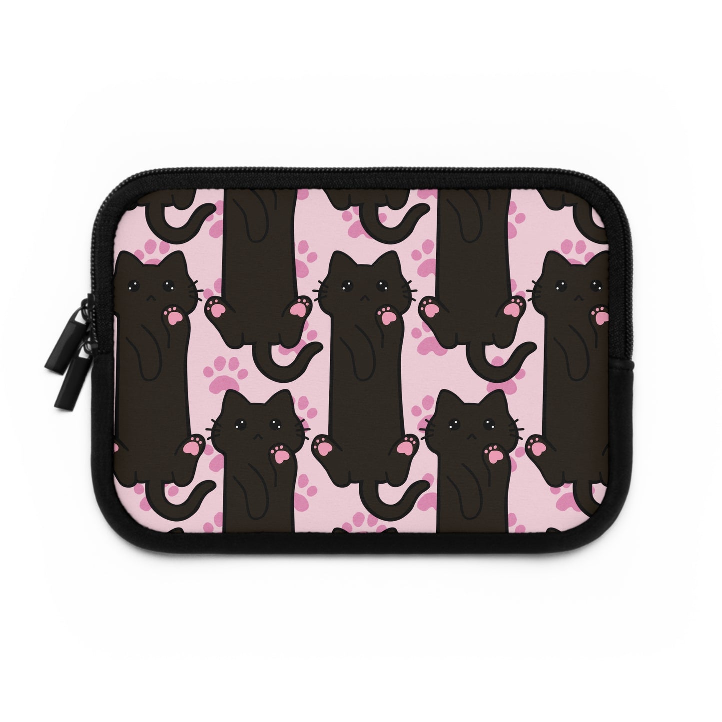 Baby Pink Black Cat Laptop Sleeve