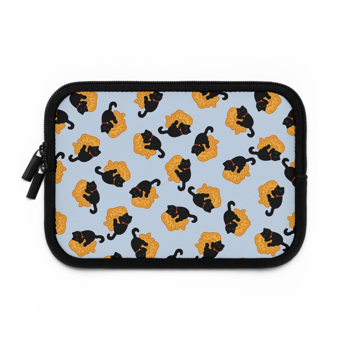 Baby Blue Black Cat Taiyaki Laptop Sleeve