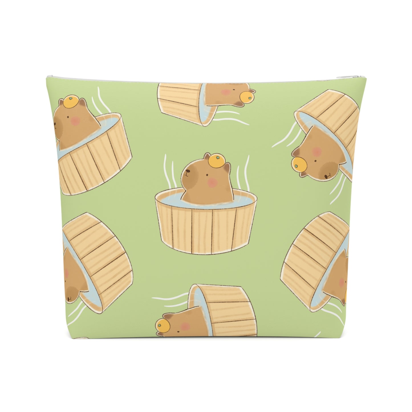 Matcha Green Capybara Bath Cosmetic Bag