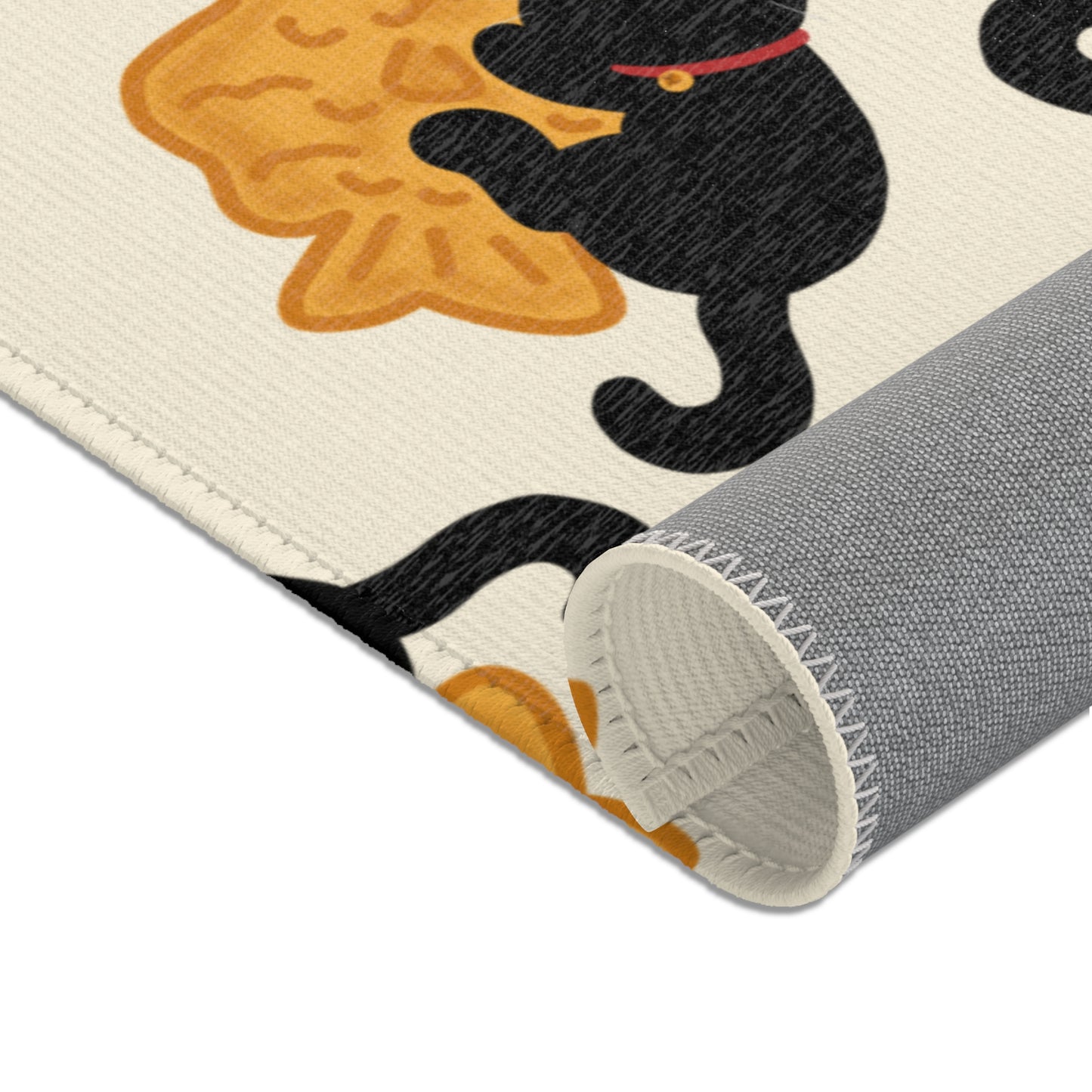 Black Cat Taiyaki Rug