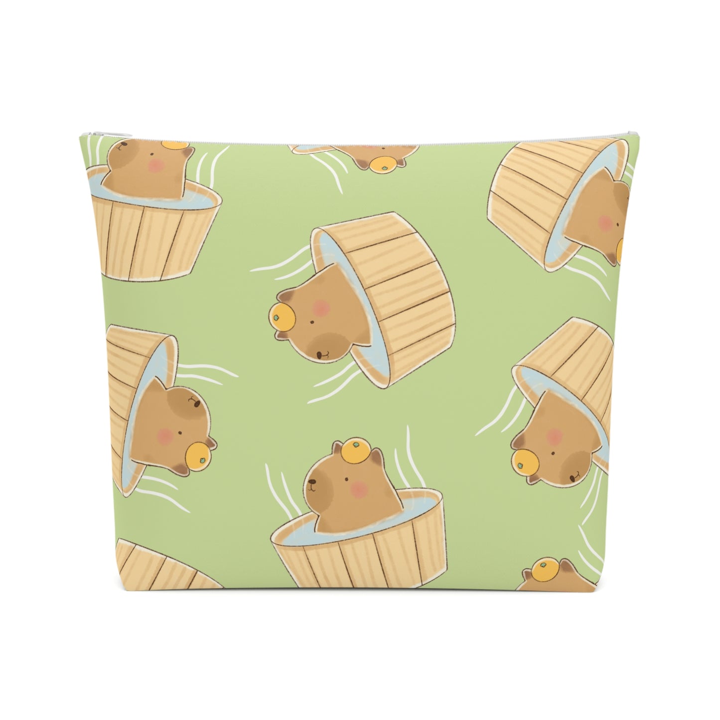 Matcha Green Capybara Bath Cosmetic Bag
