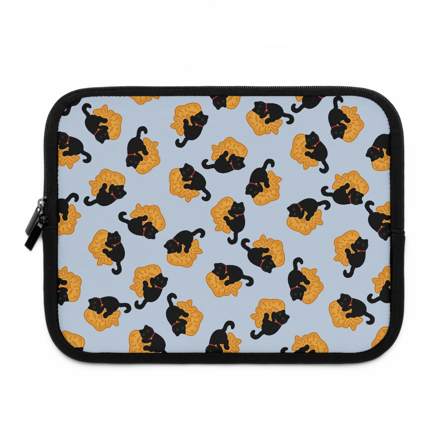 Baby Blue Black Cat Taiyaki Laptop Sleeve