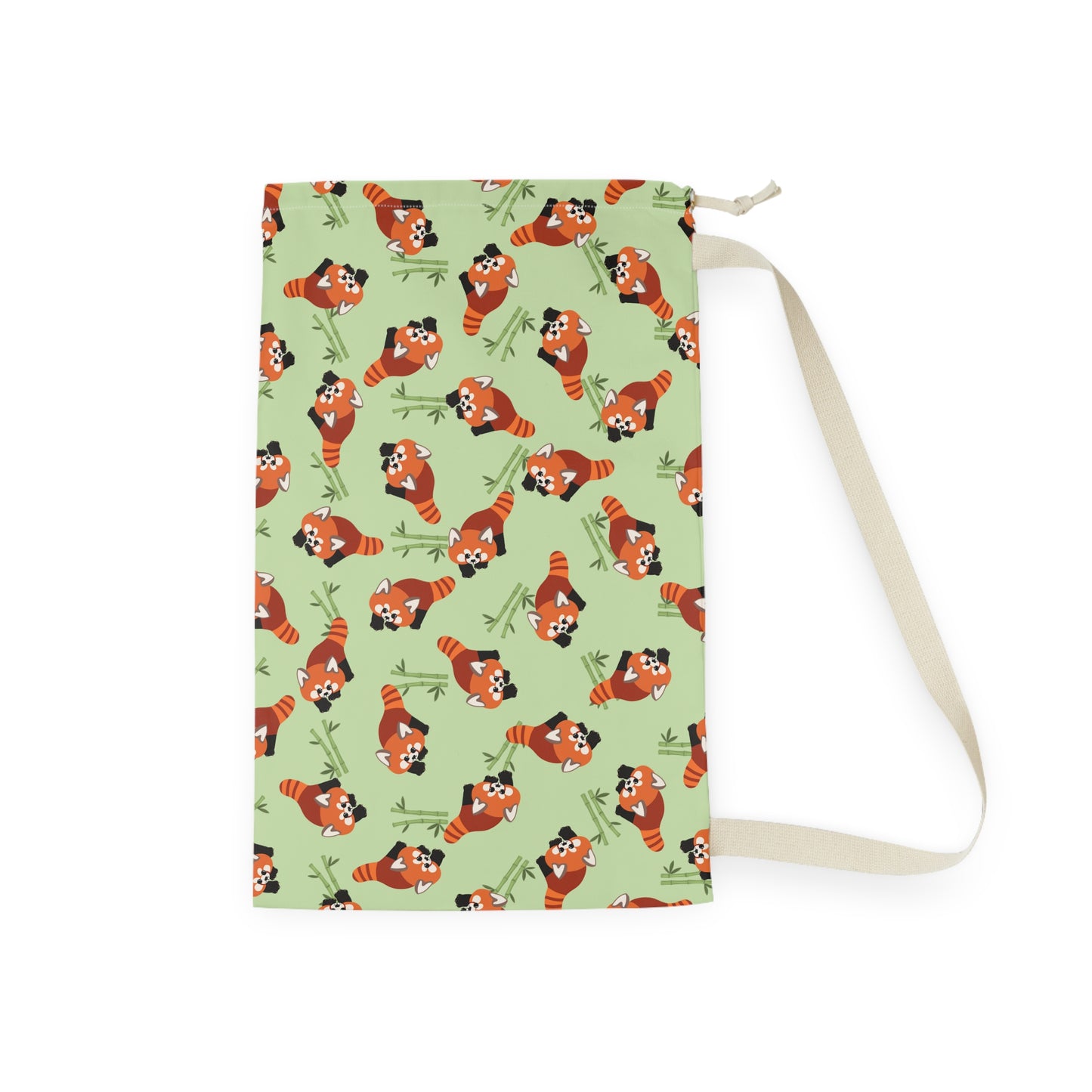 Matcha Green Red Panda Drawstring Bag