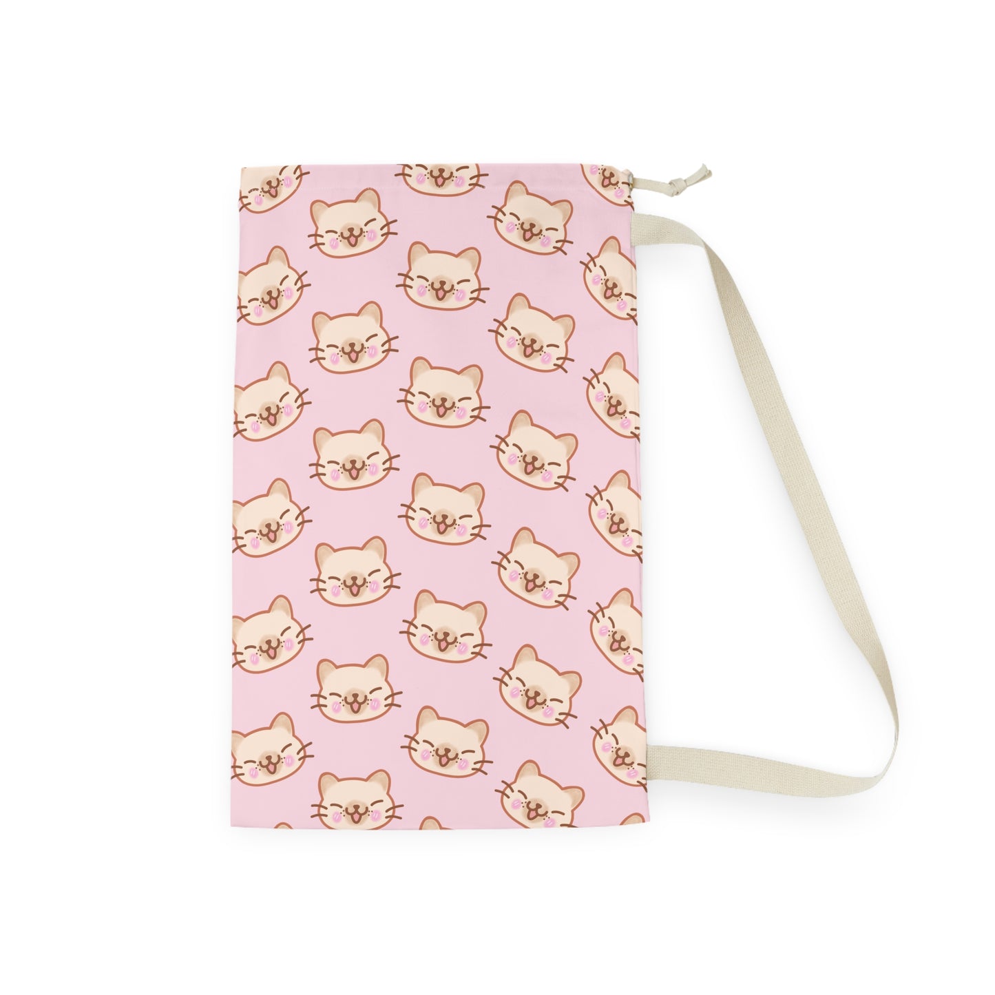 Baby Pink Kitty Kat Drawstring Bag