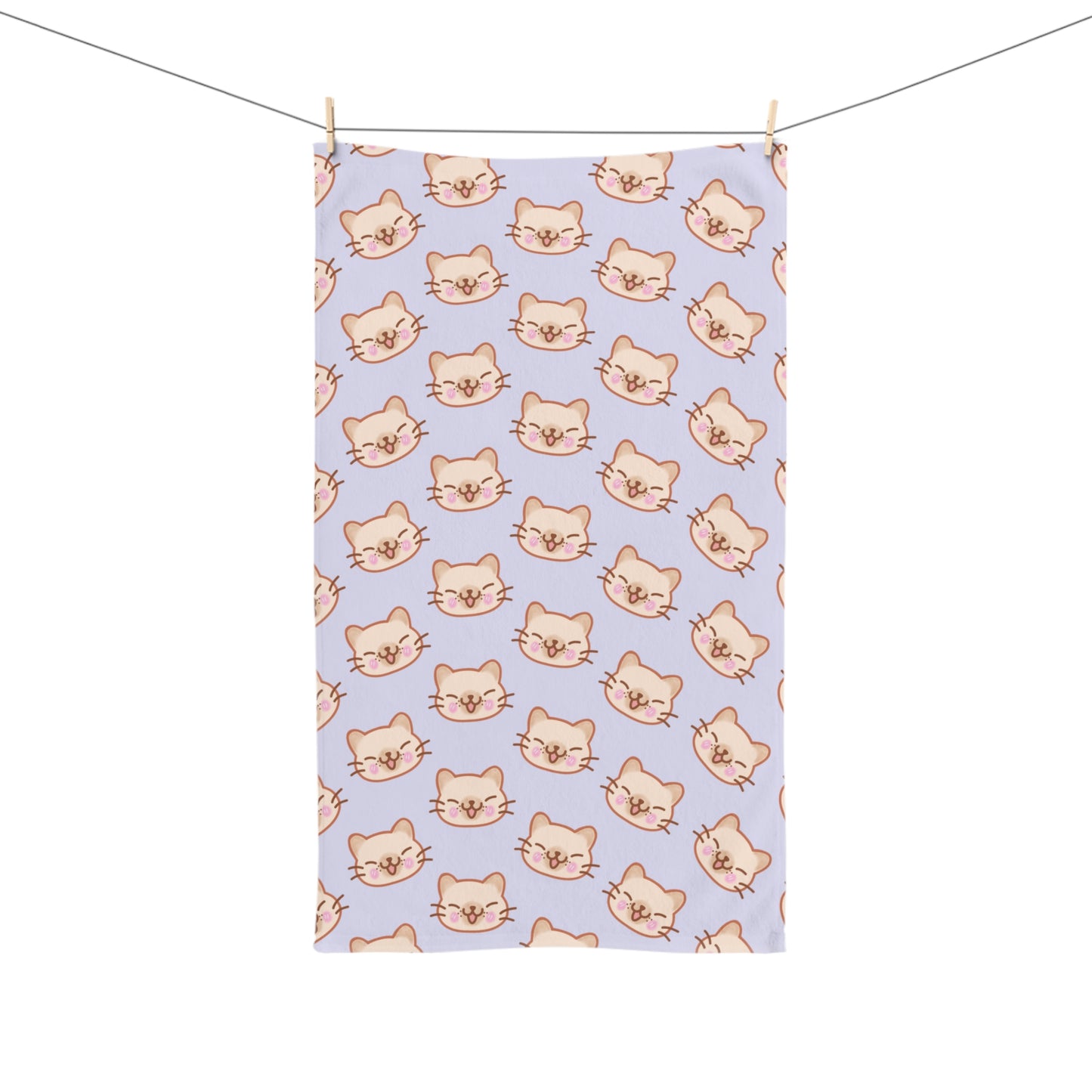 Lavender Kitty Kat Hand Towel