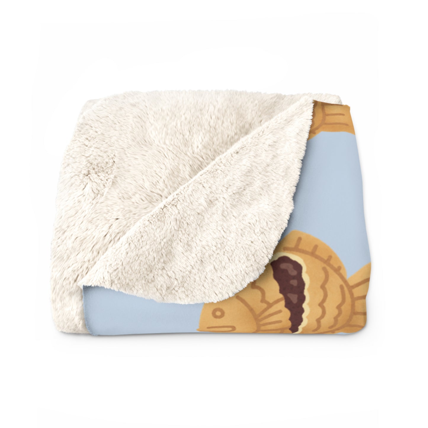 Baby Blue Taiyaki Cozy Fleece Blanket