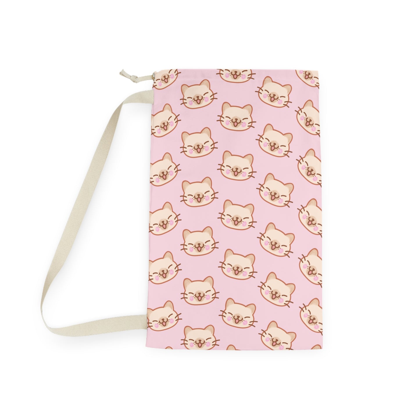 Baby Pink Kitty Kat Drawstring Bag