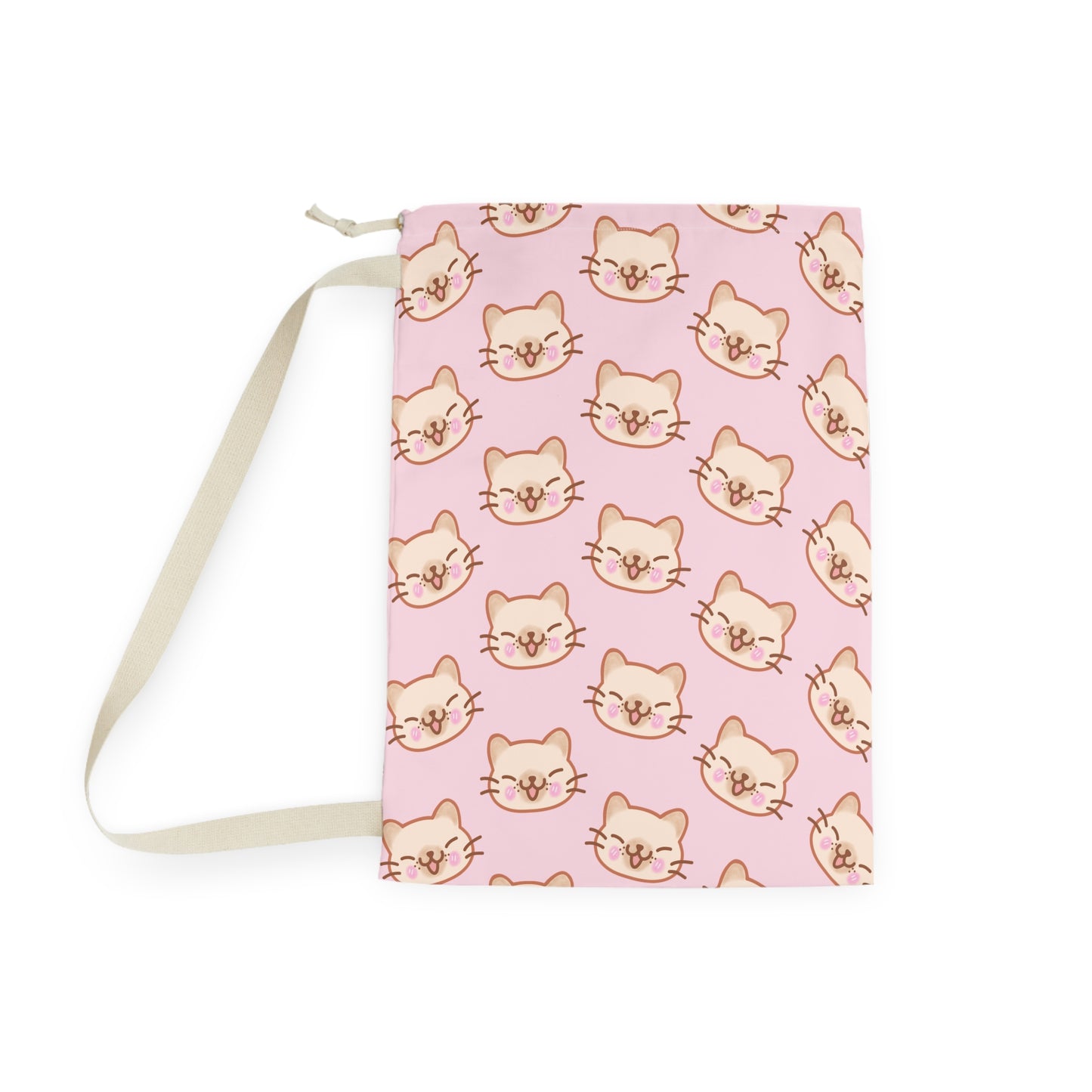 Baby Pink Kitty Kat Drawstring Bag