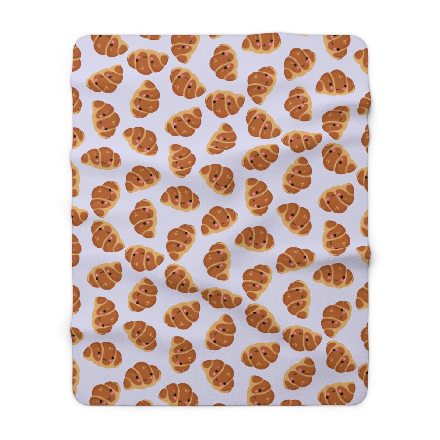 Lavender Blushing Croissant Cozy Fleece Blanket