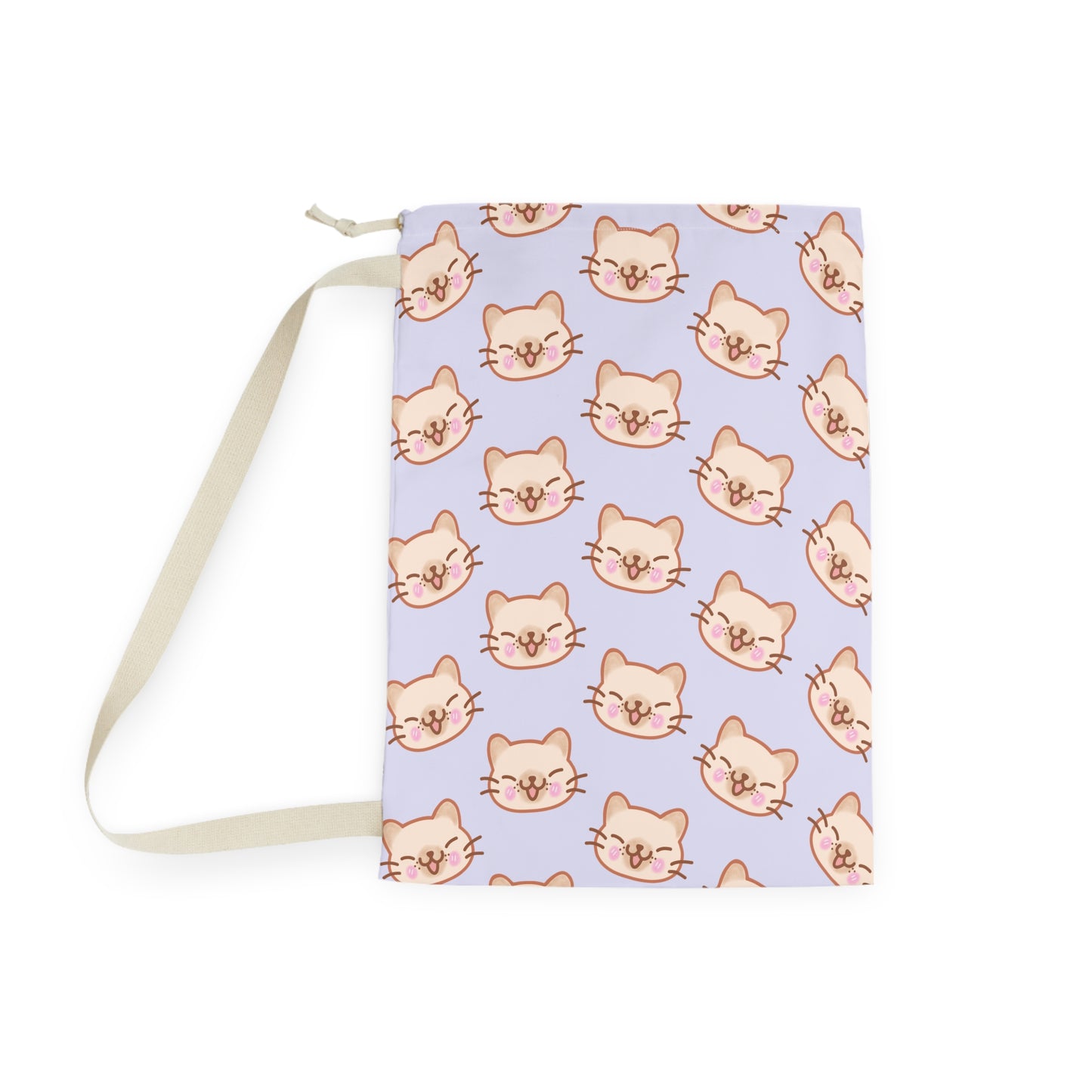 Lavender Kitty Kat Drawstring Bag