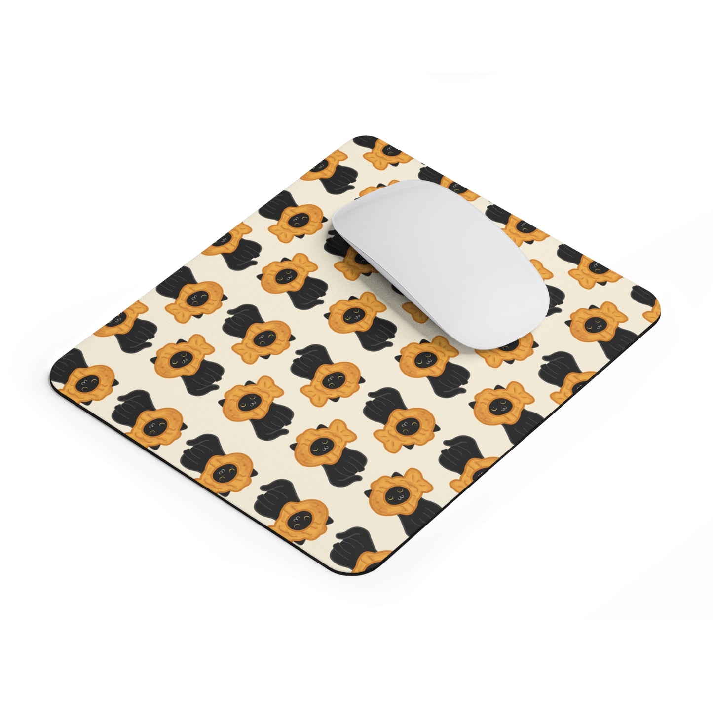 Black Cat Taiyaki Hat Mouse Pad