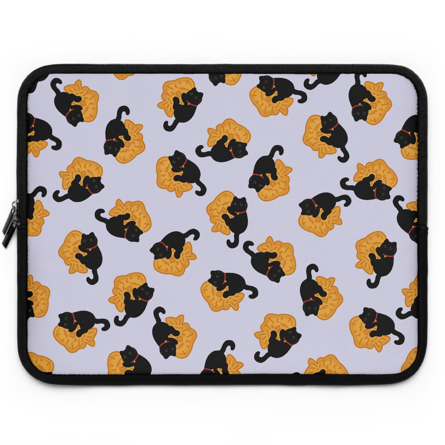 Lavender Black Cat Taiyaki Laptop Sleeve