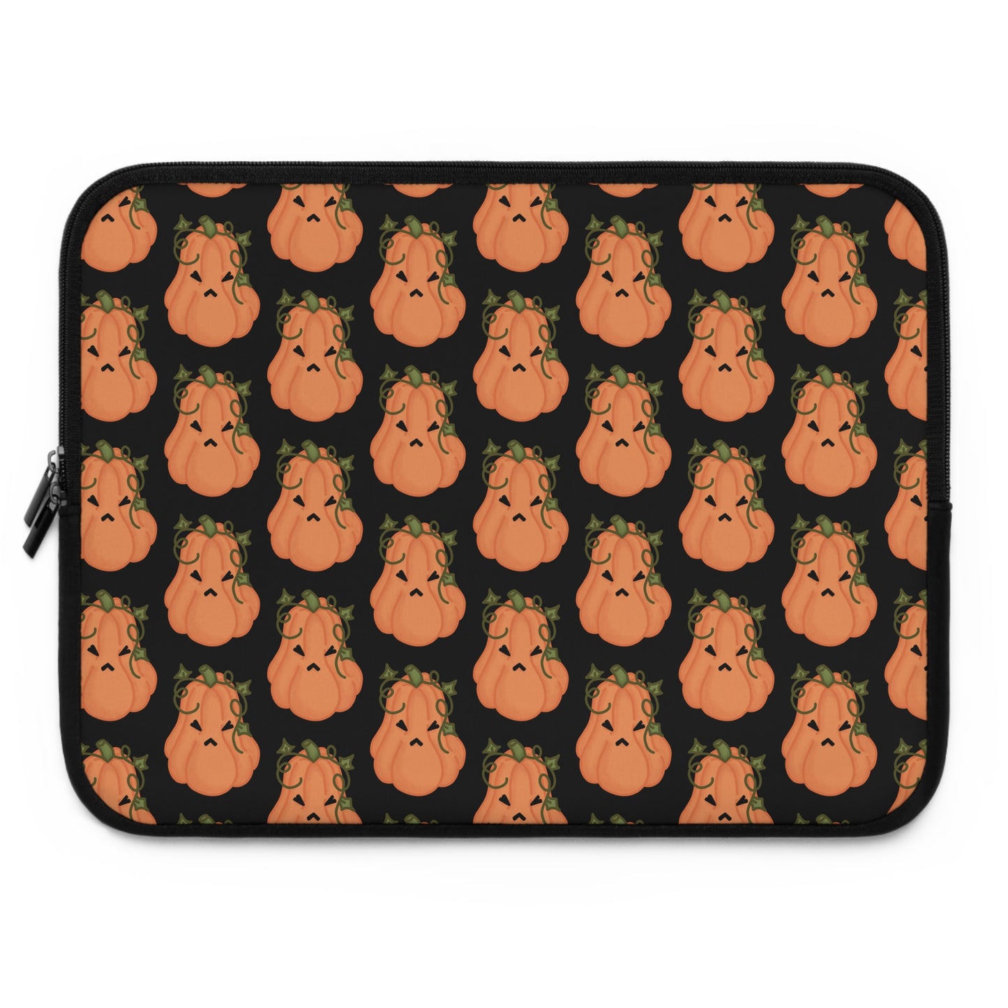 Angry Pumpkin Black Laptop Sleeve