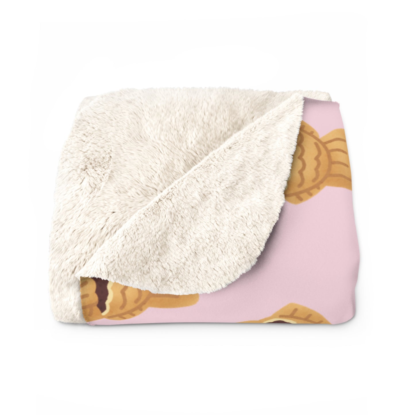 Baby Pink Taiyaki Cozy Fleece Blanket