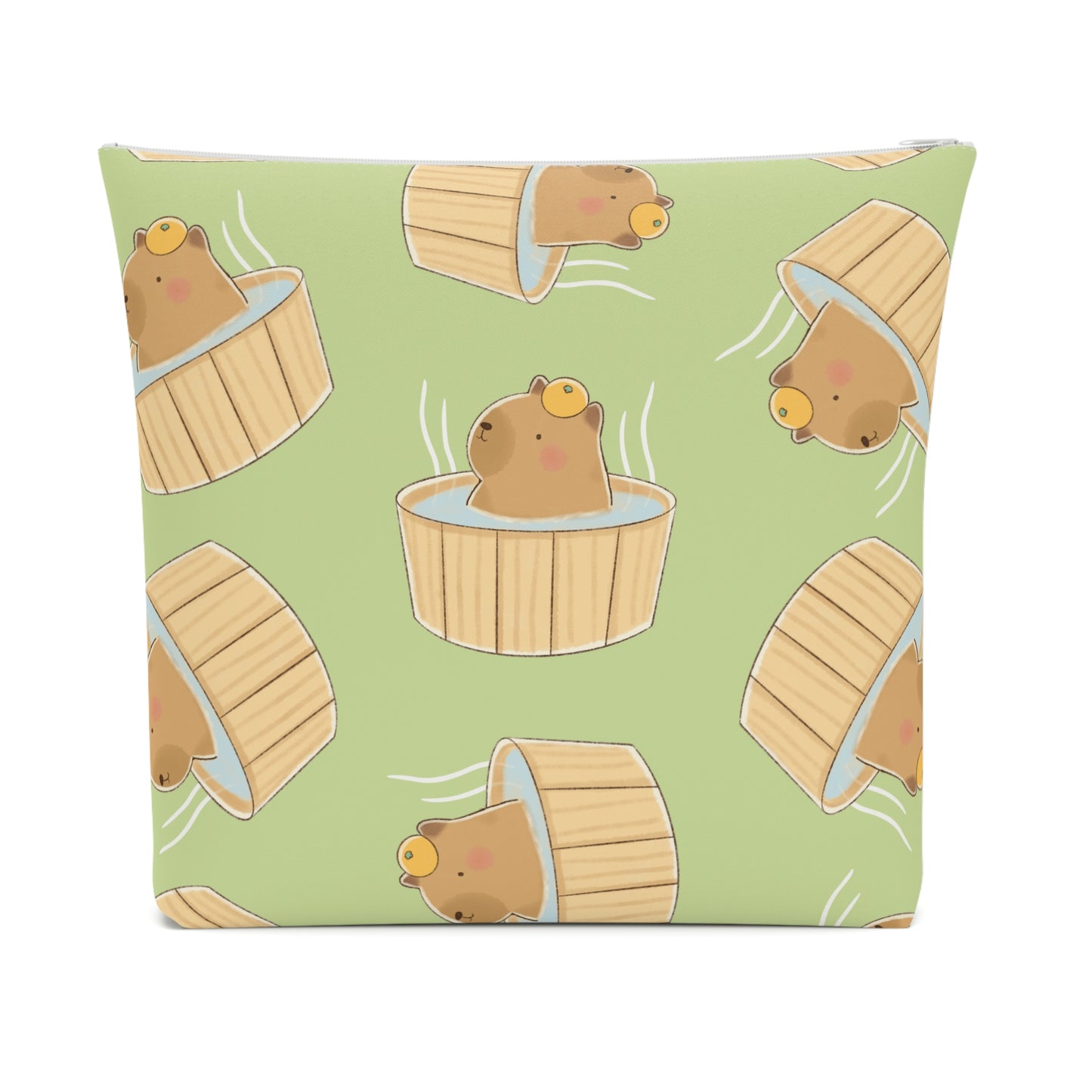 Matcha Green Capybara Bath Cosmetic Bag