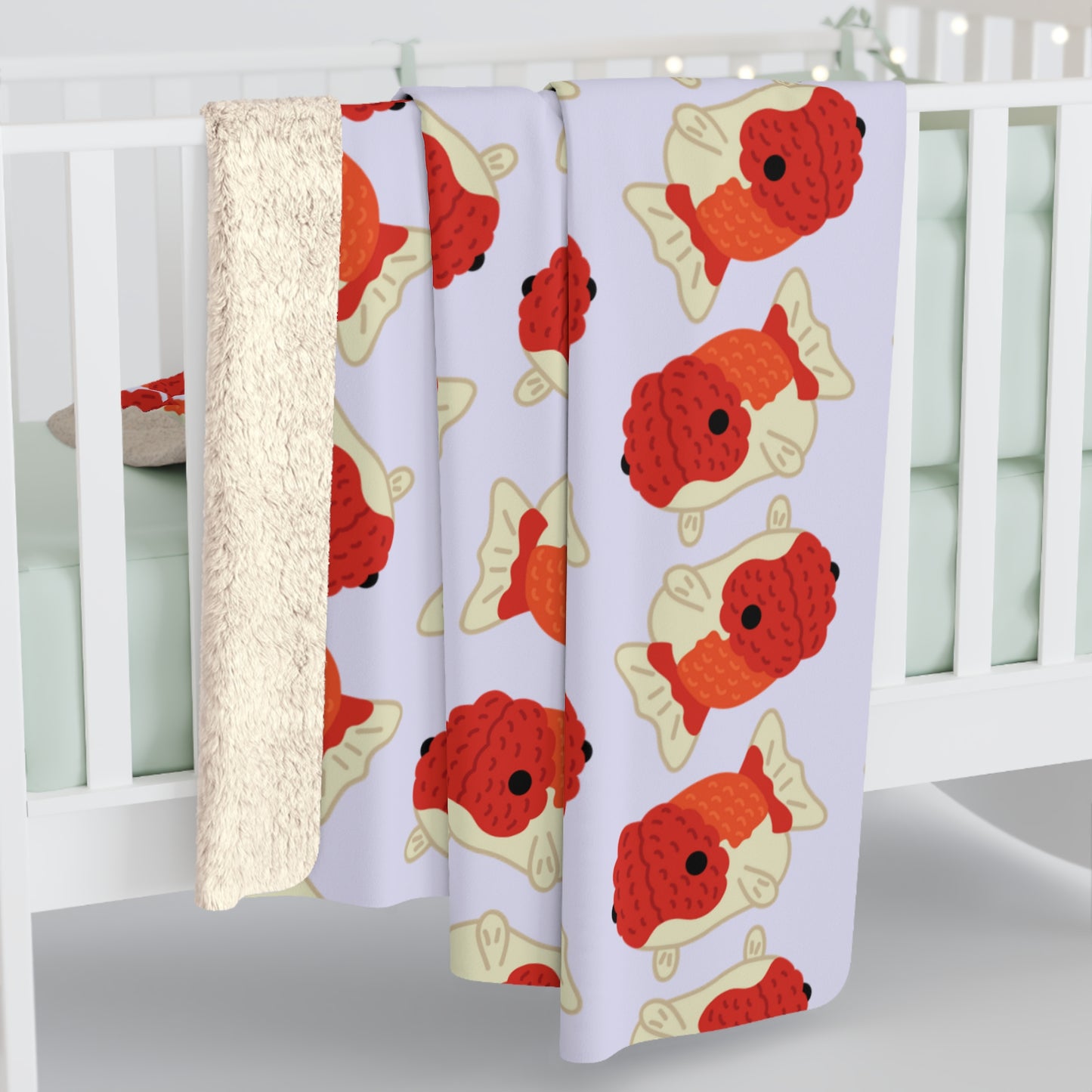 Lavender Chubby Goldfish Cozy Fleece Blanket