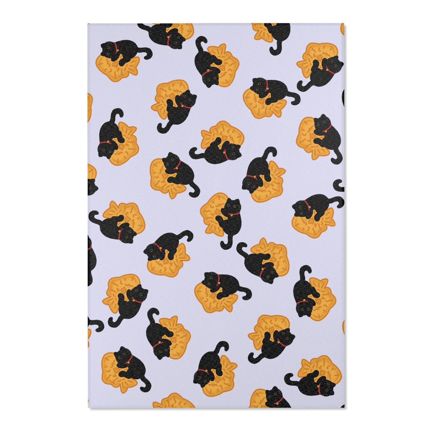 Lavender Black Cat Taiyaki Rug