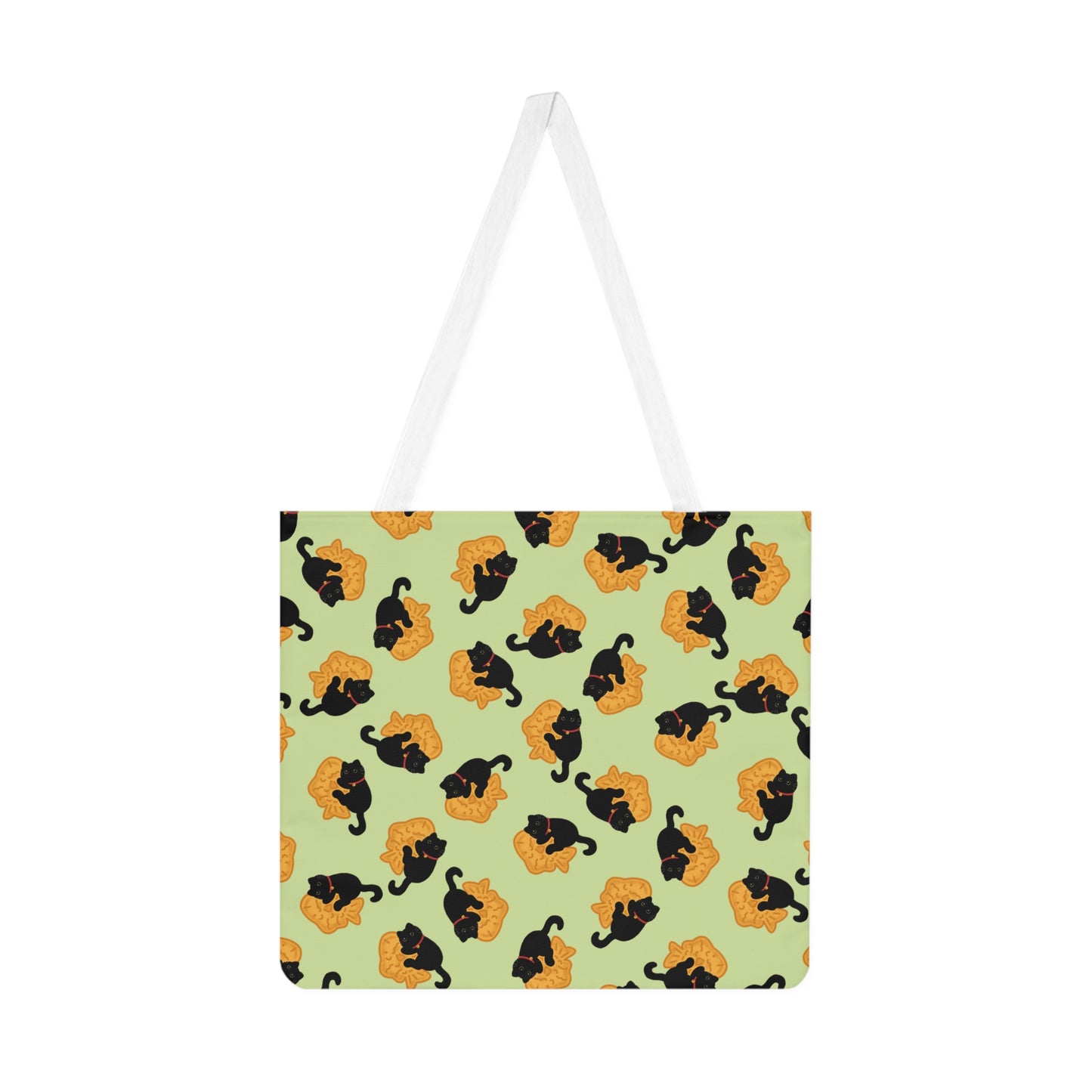 Matcha Green Black Cat Taiyaki Tote Bag