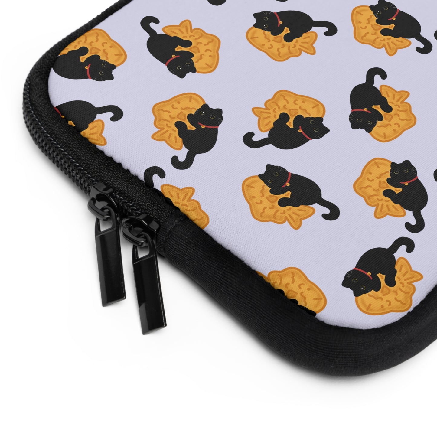 Lavender Black Cat Taiyaki Laptop Sleeve