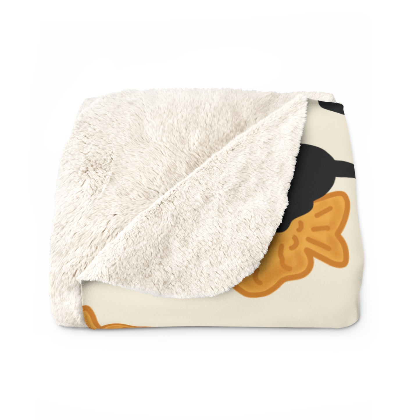 Black Cat Taiyaki Cozy Fleece Blanket