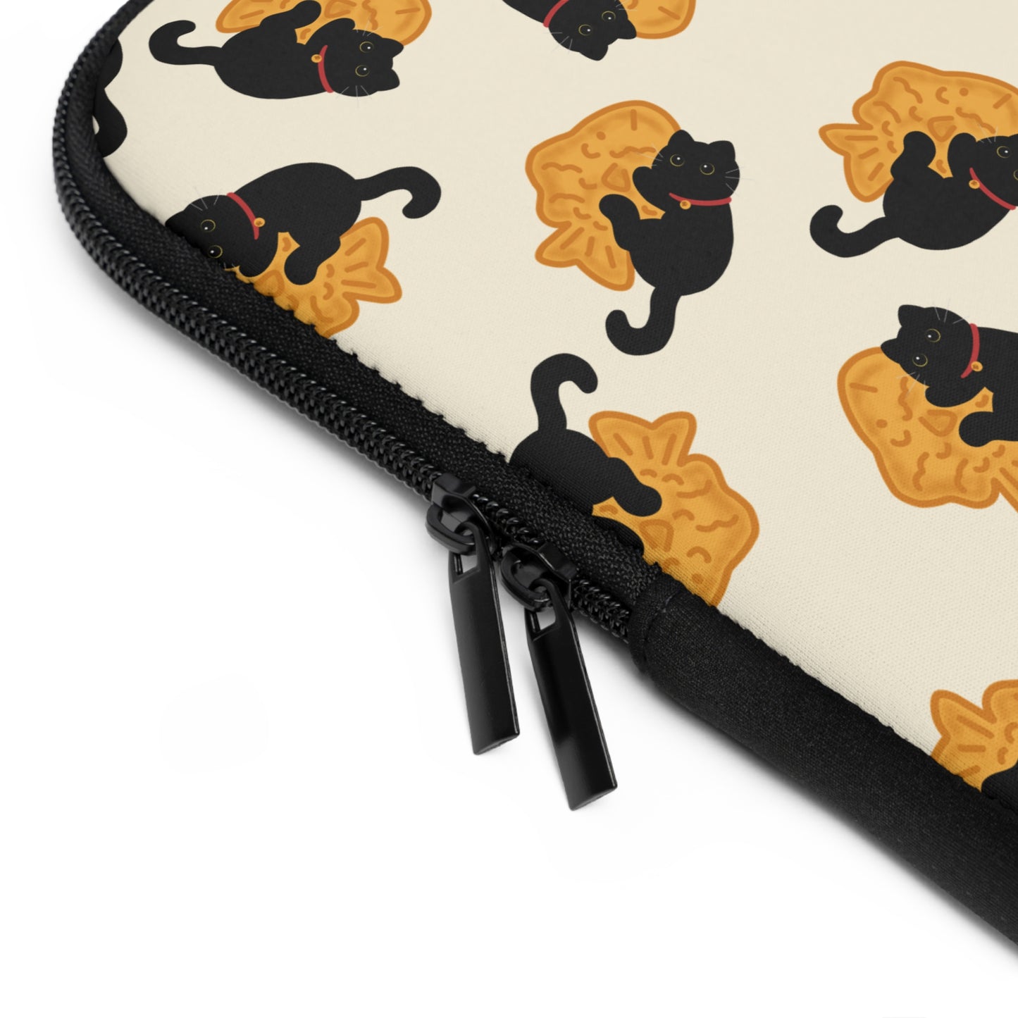 Black Cat Taiyaki Laptop Sleeve
