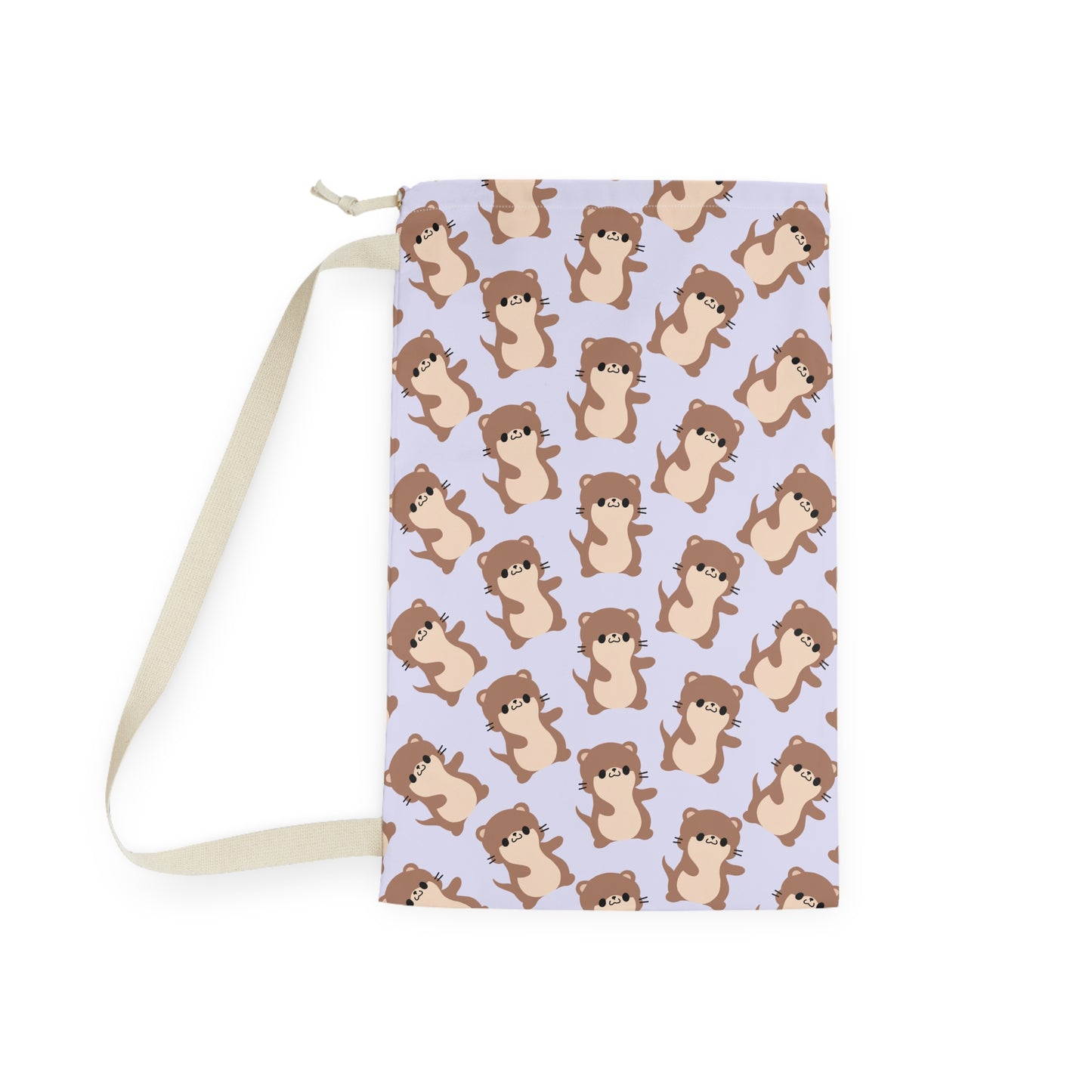 Lavender Otter Drawstring Bag