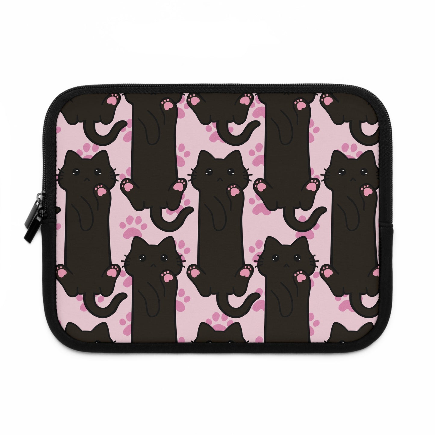 Baby Pink Black Cat Laptop Sleeve