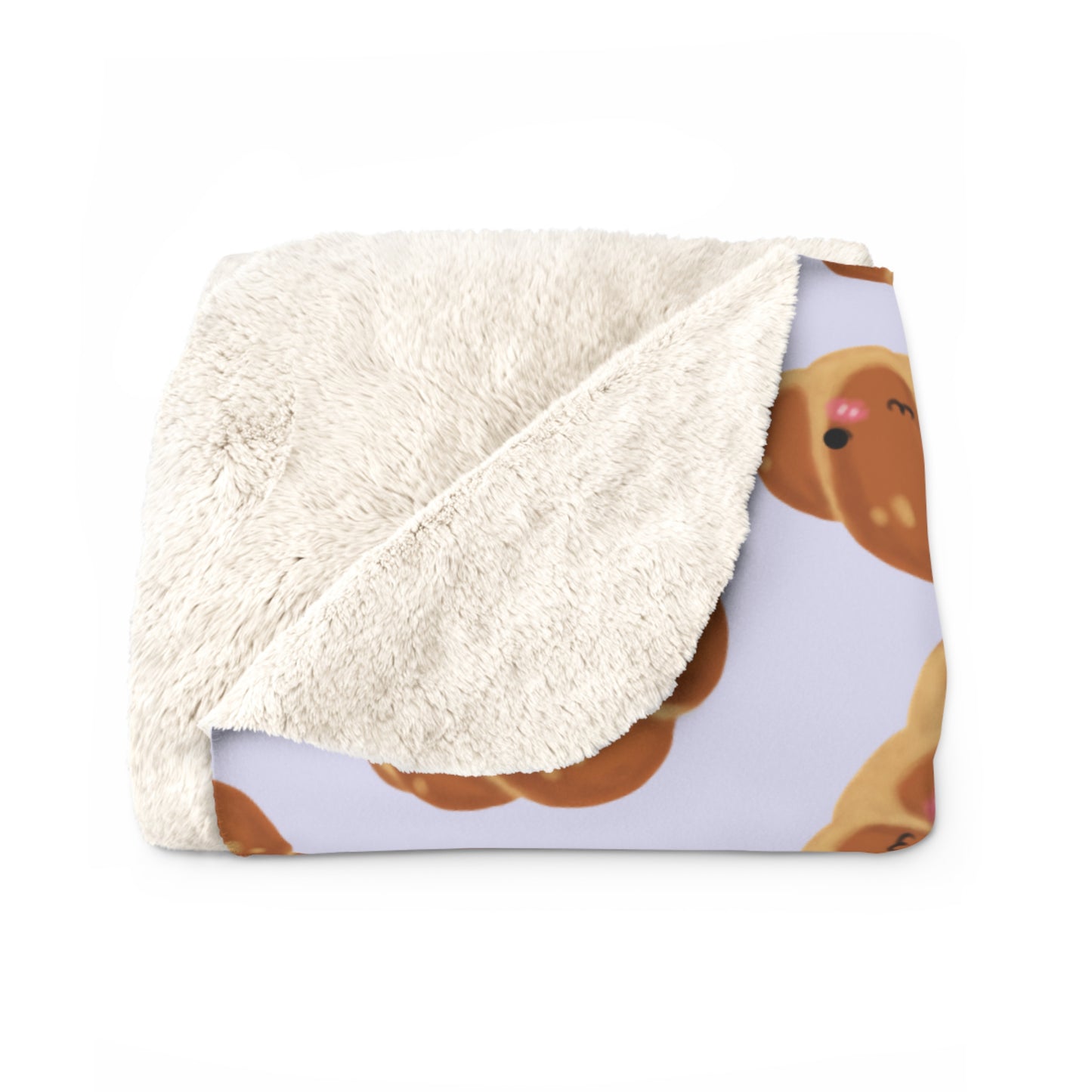 Lavender Blushing Croissant Cozy Fleece Blanket