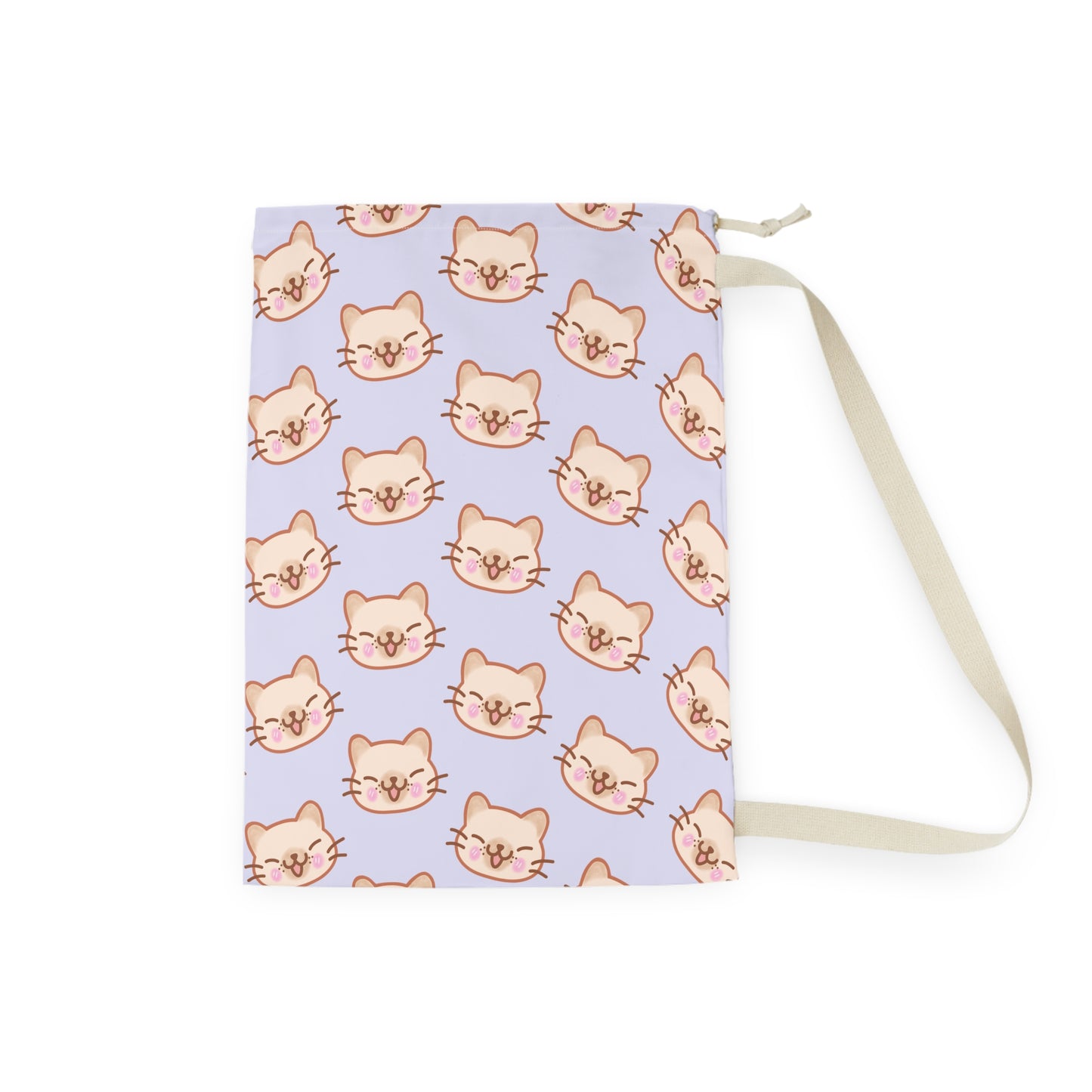 Lavender Kitty Kat Drawstring Bag