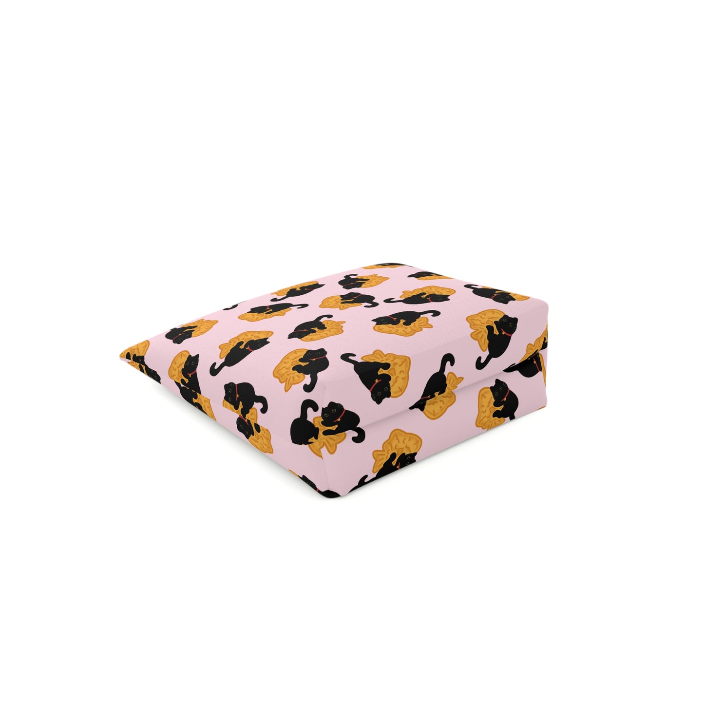 Baby Pink Black Cat Taiyaki Cosmetic Bag