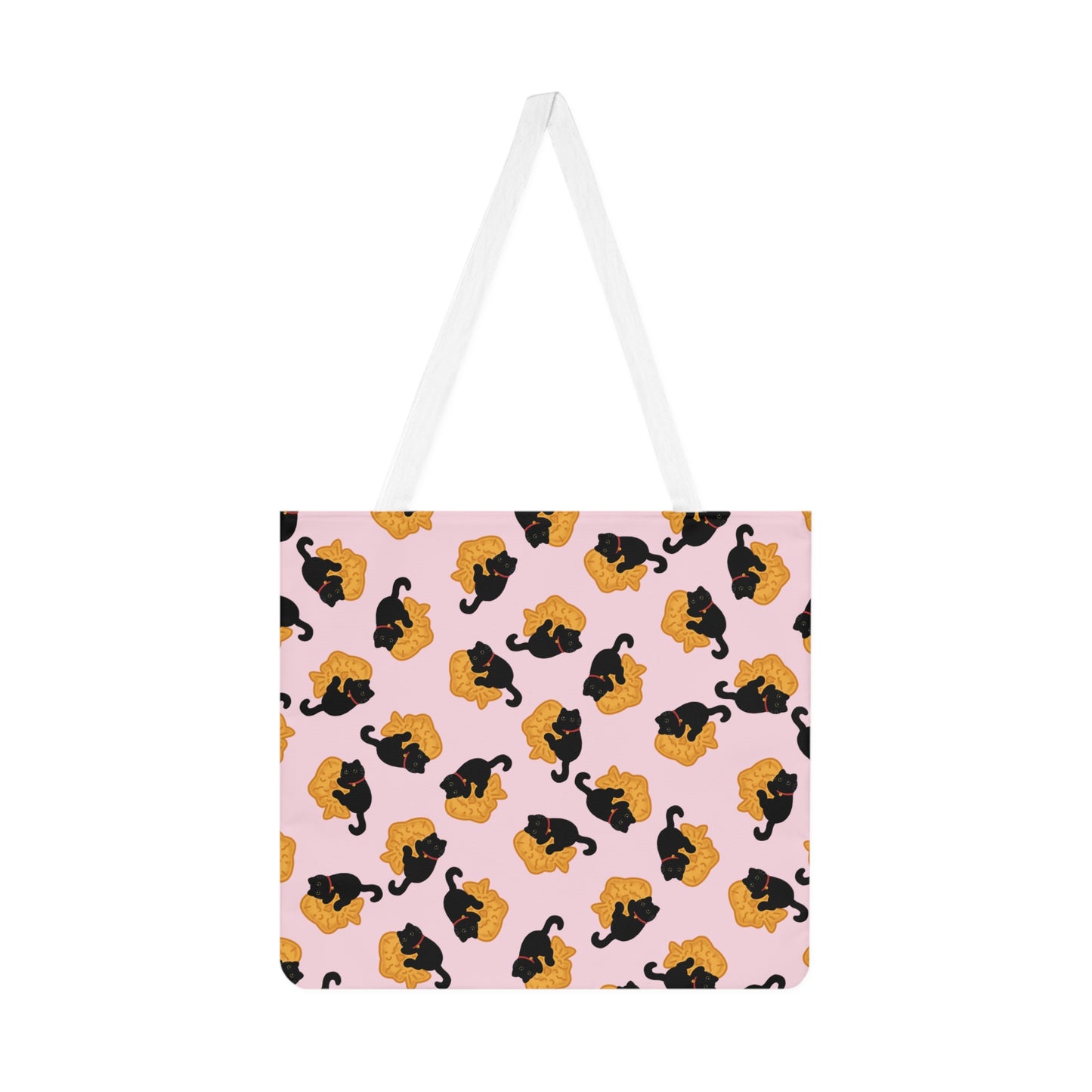 Baby Pink Black Cat Taiyaki Tote Bag