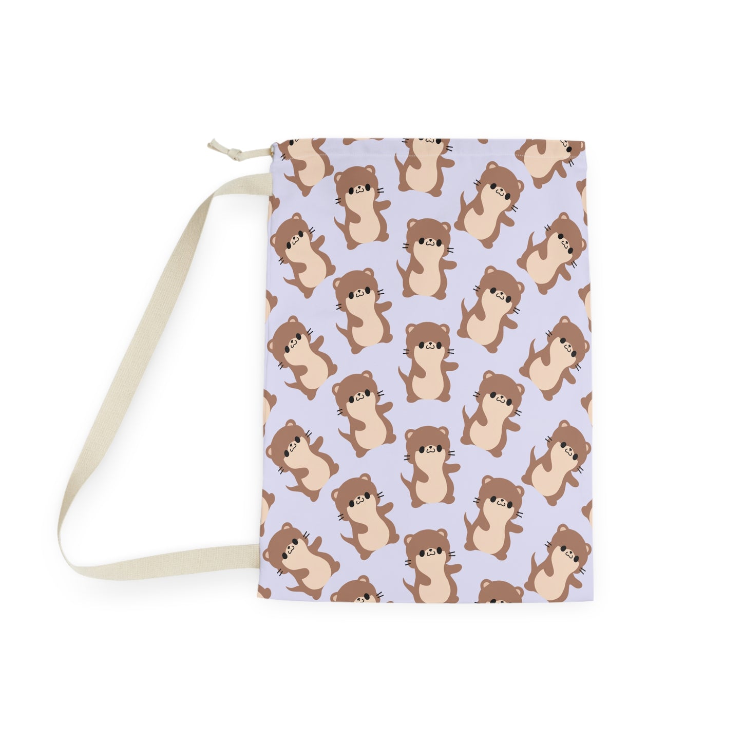 Lavender Otter Drawstring Bag